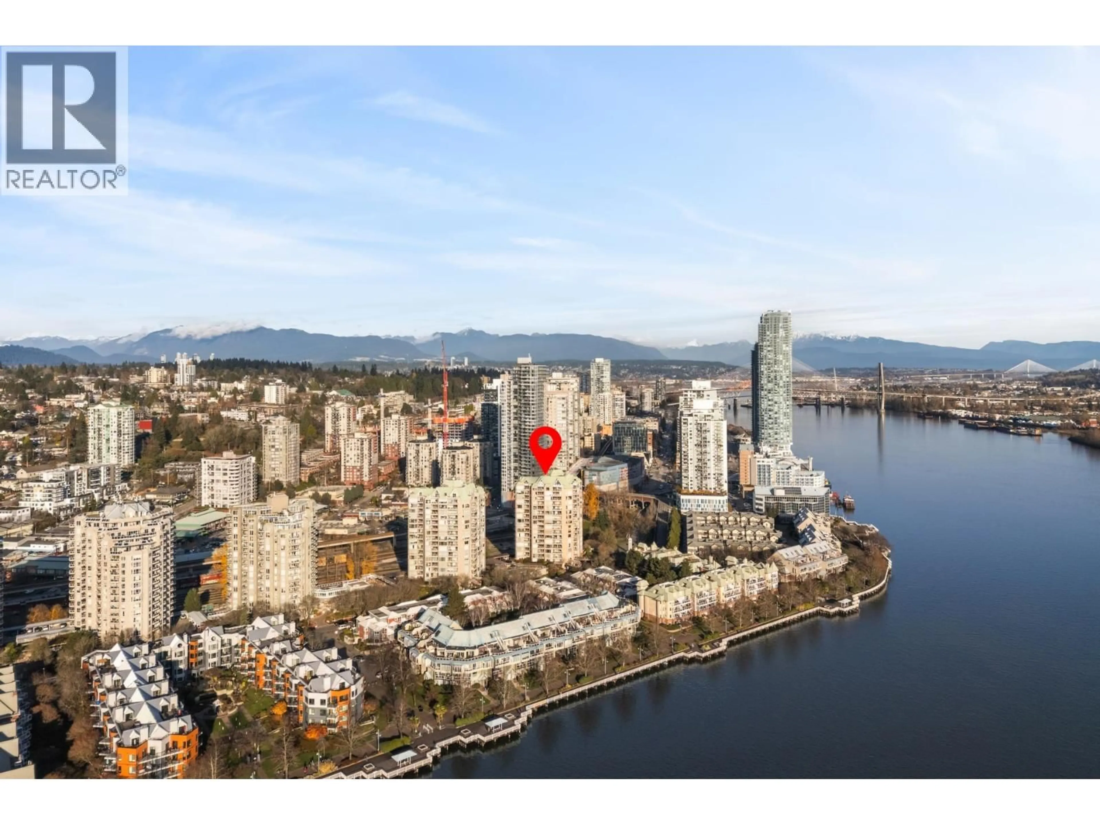 A pic from outside/outdoor area/front of a property/back of a property/a pic from drone, water/lake/river/ocean view for 306 - 1045 QUAYSIDE DRIVE, New Westminster British Columbia V3M6C9