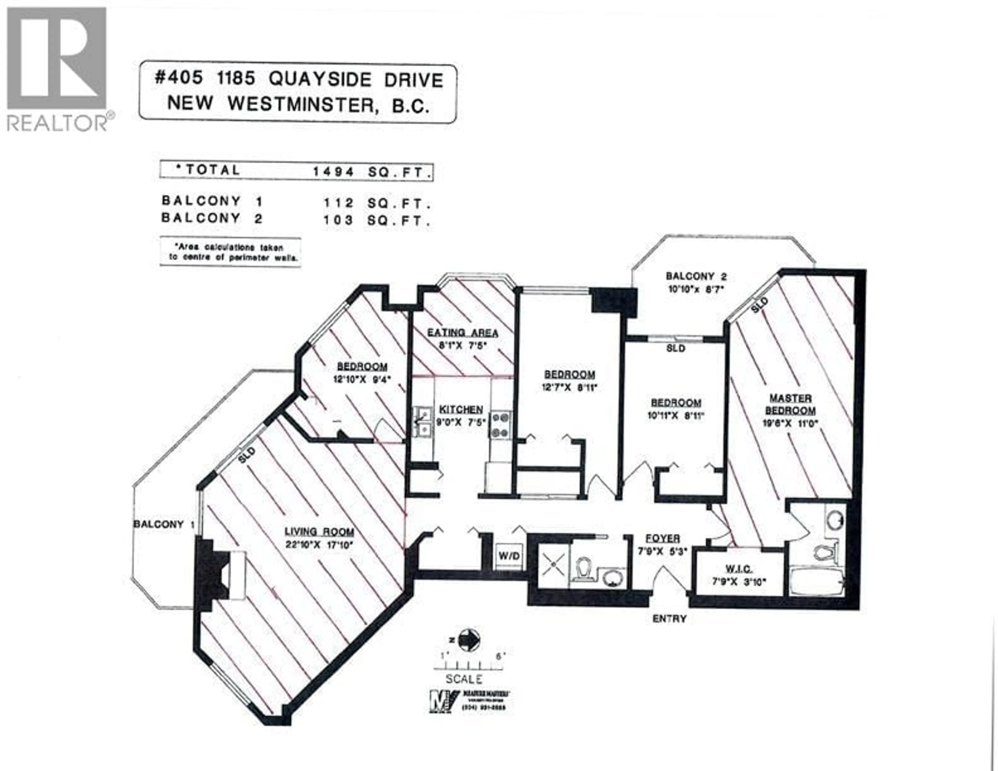 Floor plan for 405 - 1185 QUAYSIDE DRIVE, New Westminster British Columbia V3M6T8