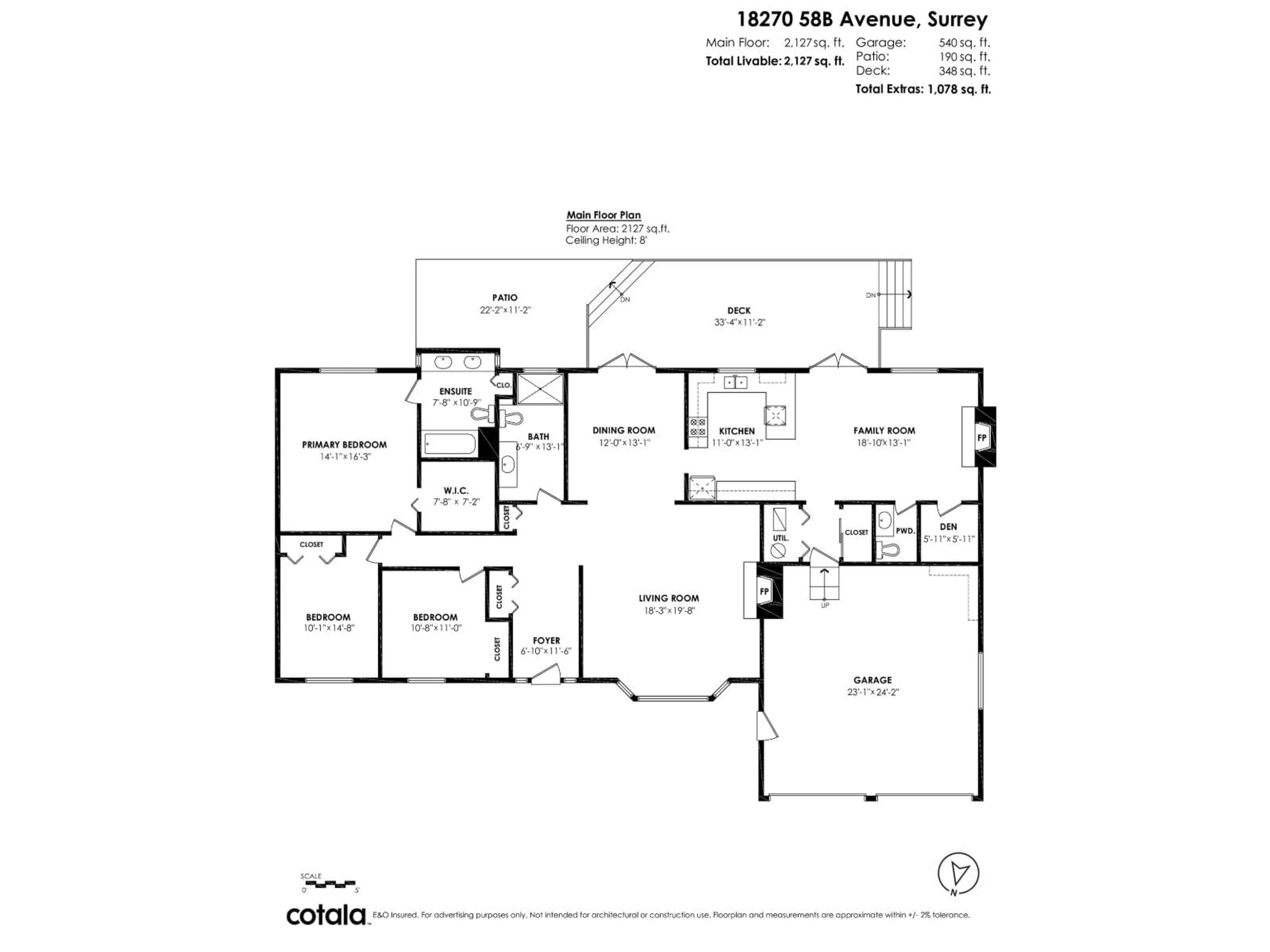 Floor plan for 18270 58B AVENUE, Surrey British Columbia V3S5V9