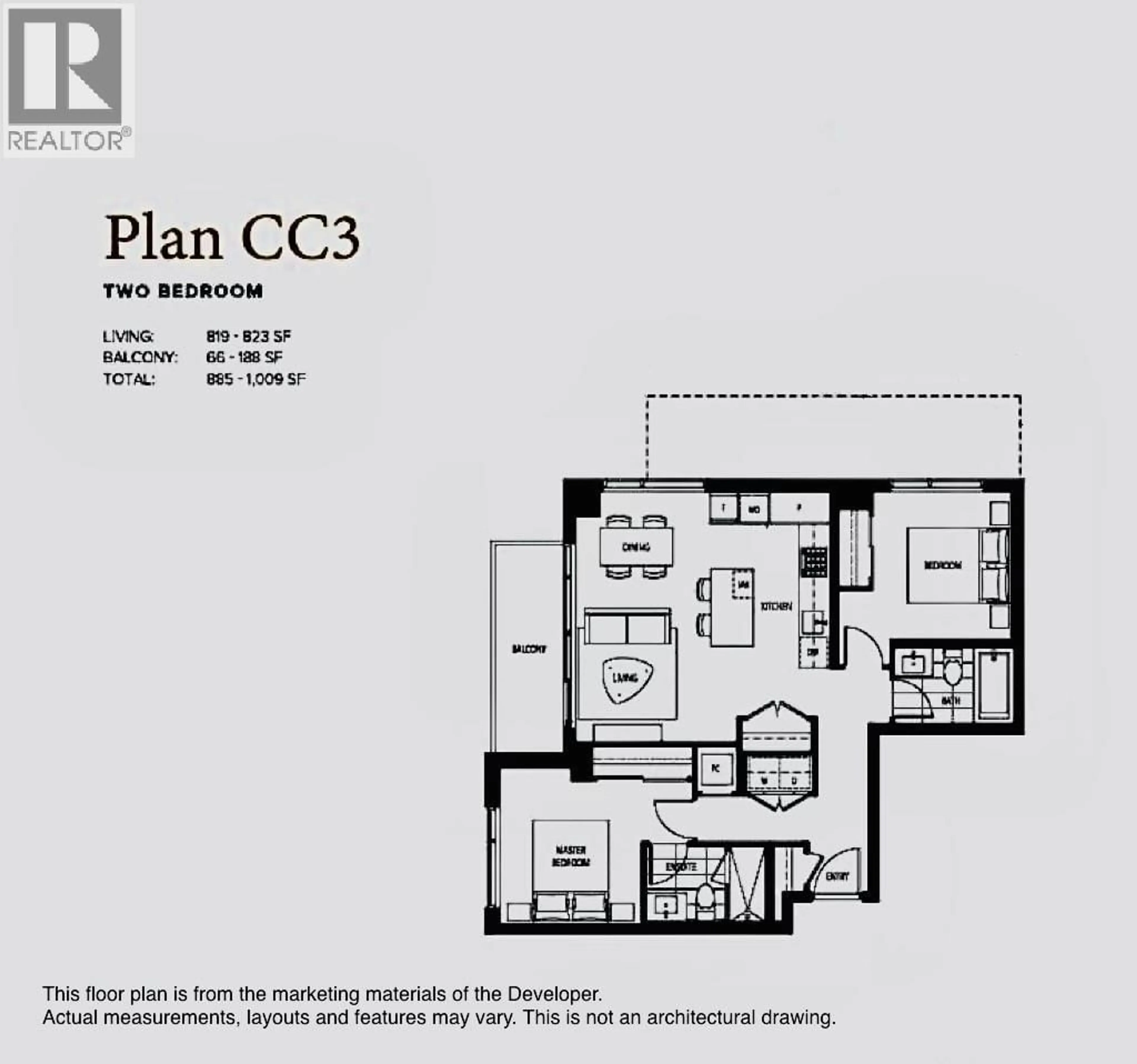 Floor plan for 702 - 6788 MINORU BOULEVARD, Richmond British Columbia V6Y0M6