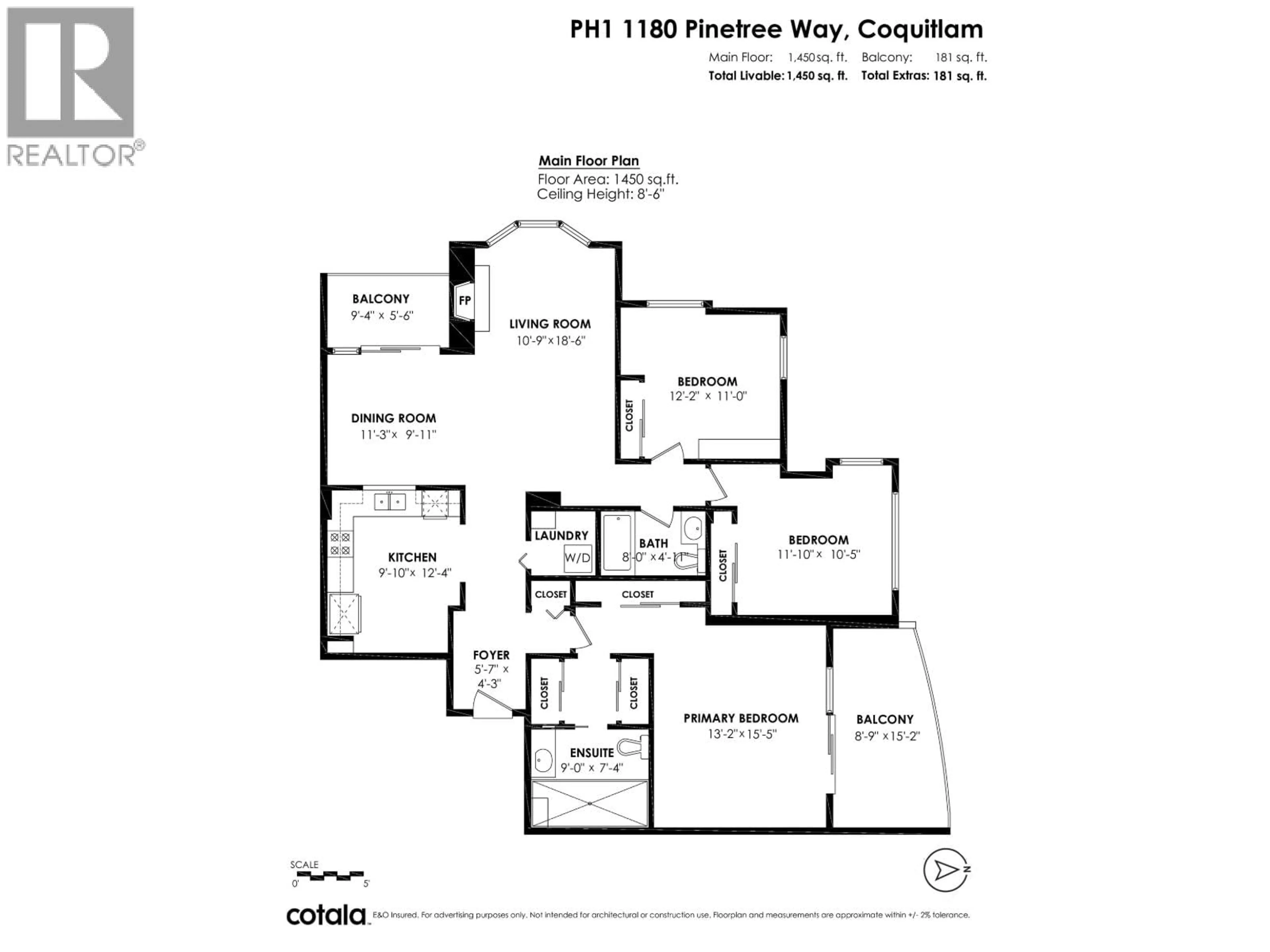 Floor plan for PH1 - 1180 PINETREE WAY, Coquitlam British Columbia V3B7L2