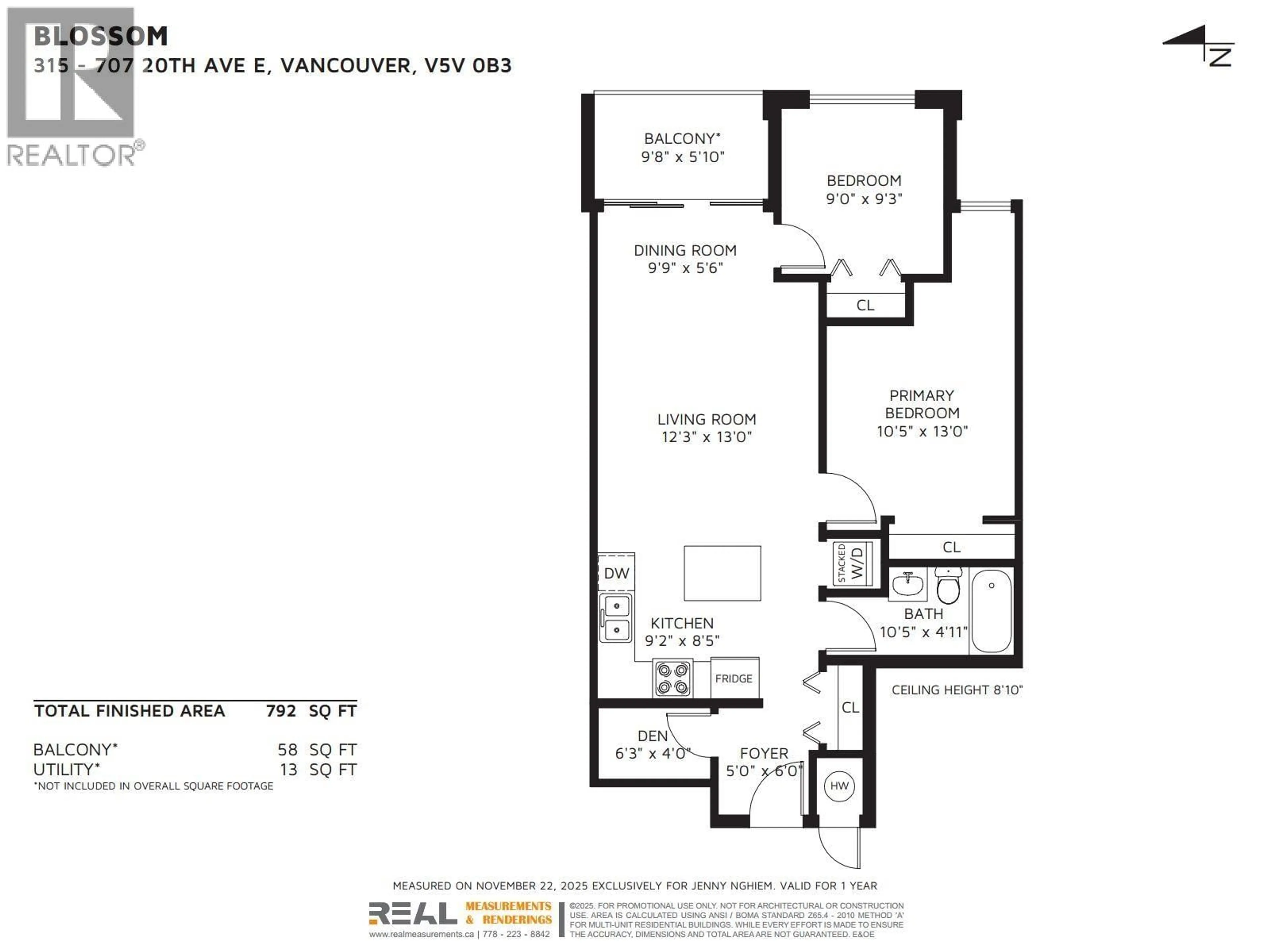 Floor plan for 315 - 707 20TH AVENUE, Vancouver British Columbia V5V0B3