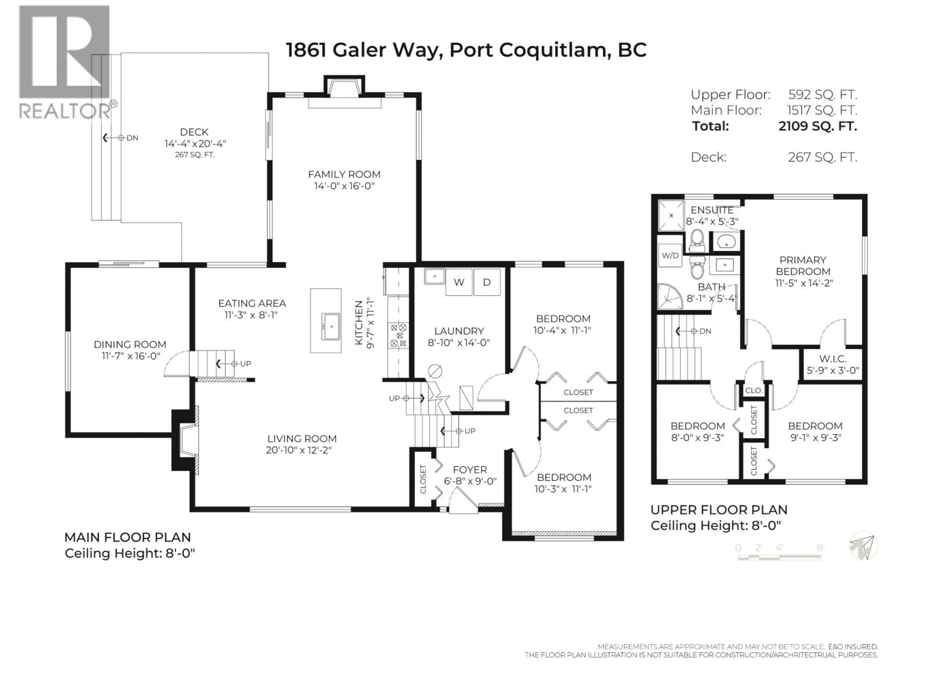 Floor plan for 1861 GALER WAY, Port Coquitlam British Columbia V3B2R5