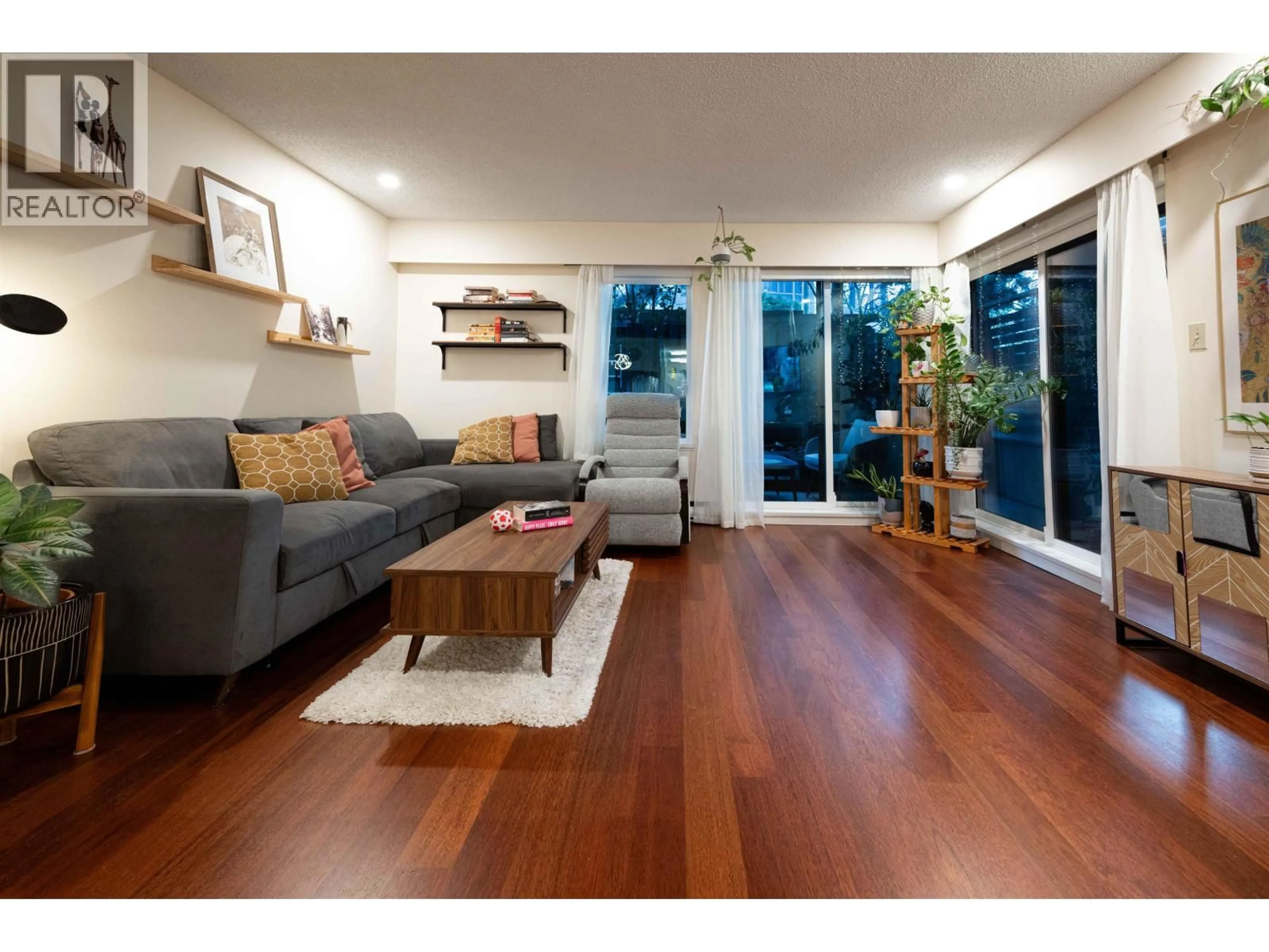 Living room with furniture, wood/laminate floor for 112 - 1274 BARCLAY STREET, Vancouver British Columbia V6E1H3