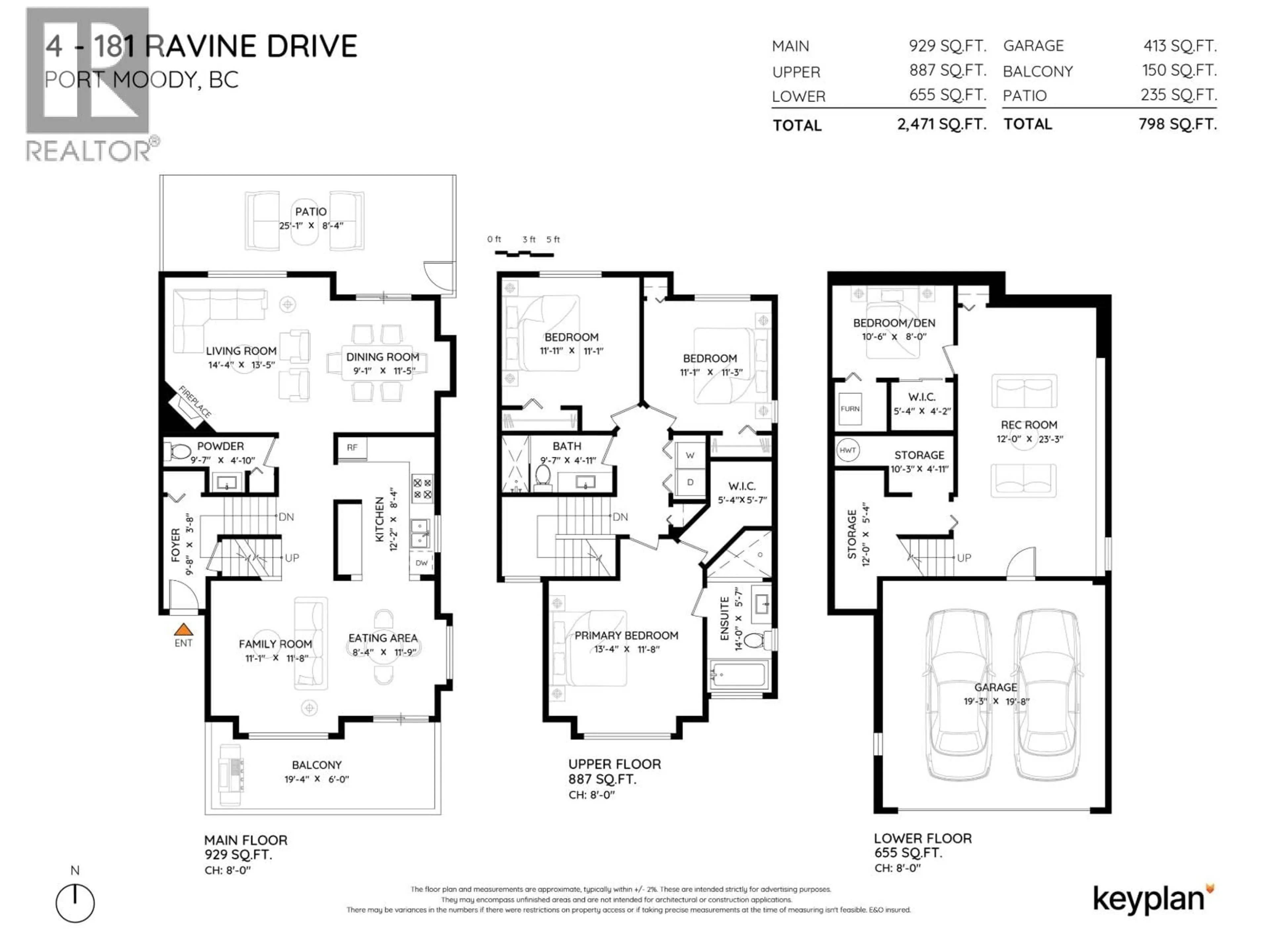 Floor plan for 4 - 181 RAVINE DRIVE, Port Moody British Columbia V3H4T3