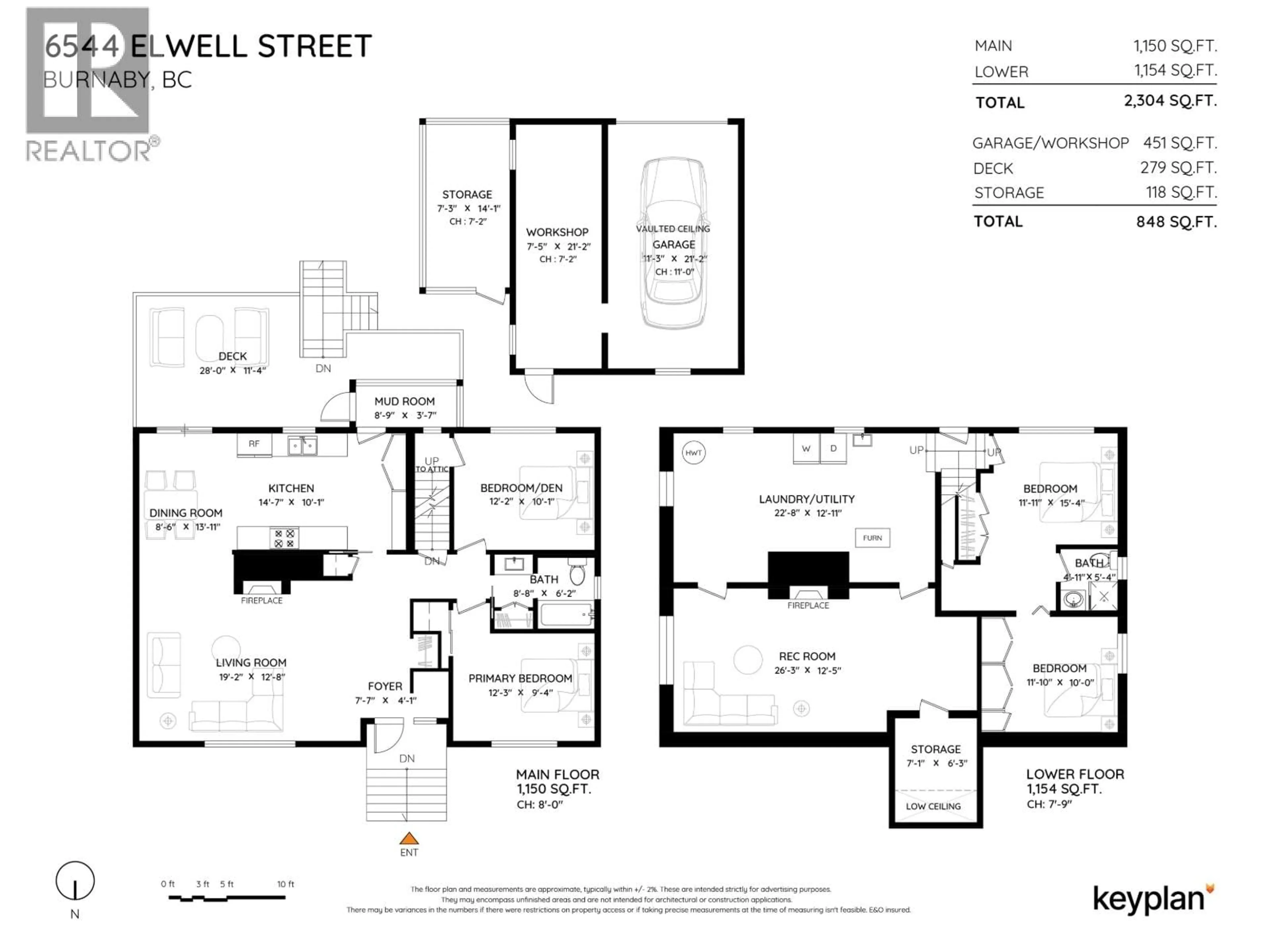Floor plan for 6544 ELWELL STREET, Burnaby British Columbia V5E1J8