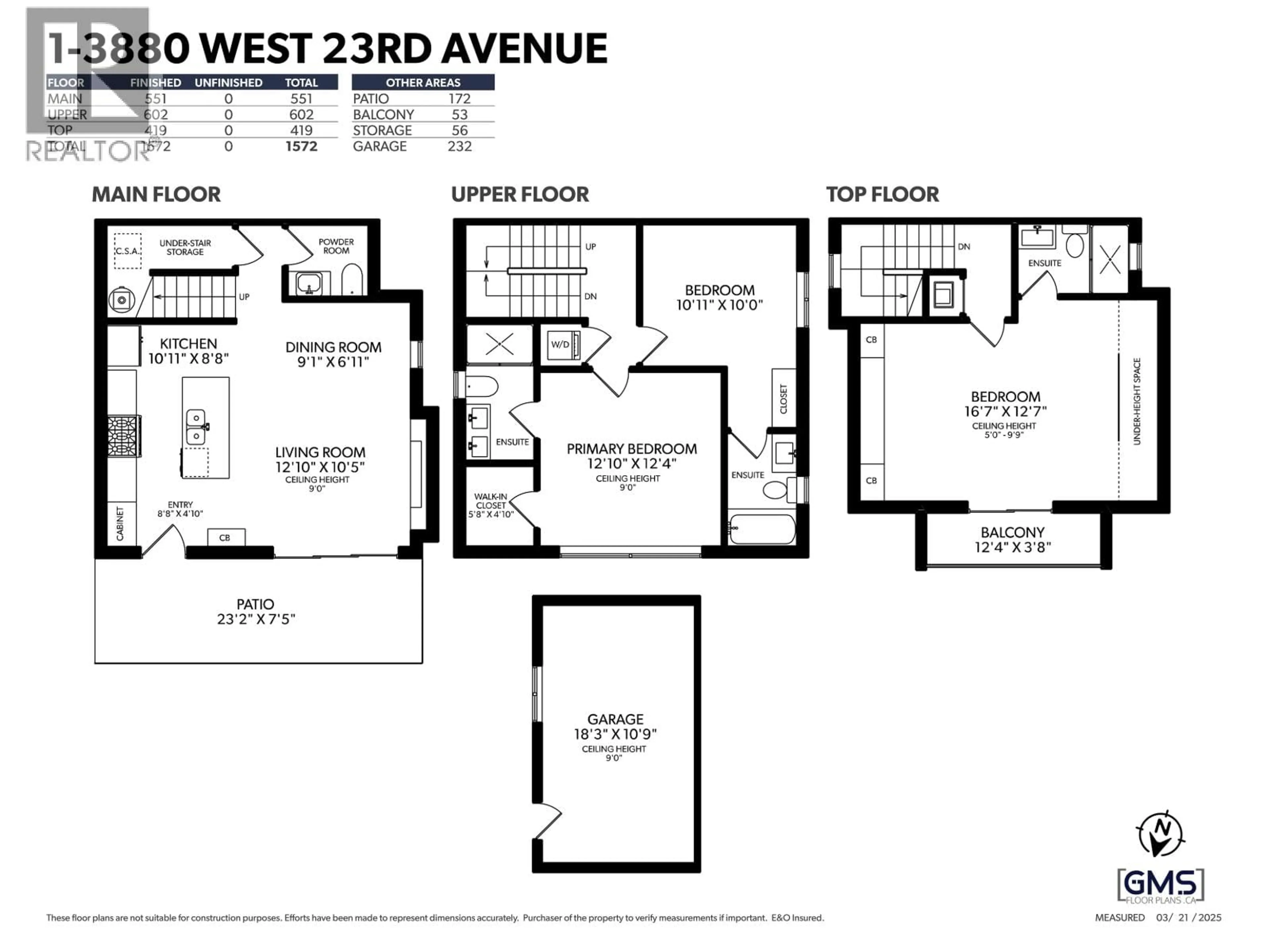 Floor plan for 1 - 3880 23RD AVENUE, Vancouver British Columbia V6S1K9