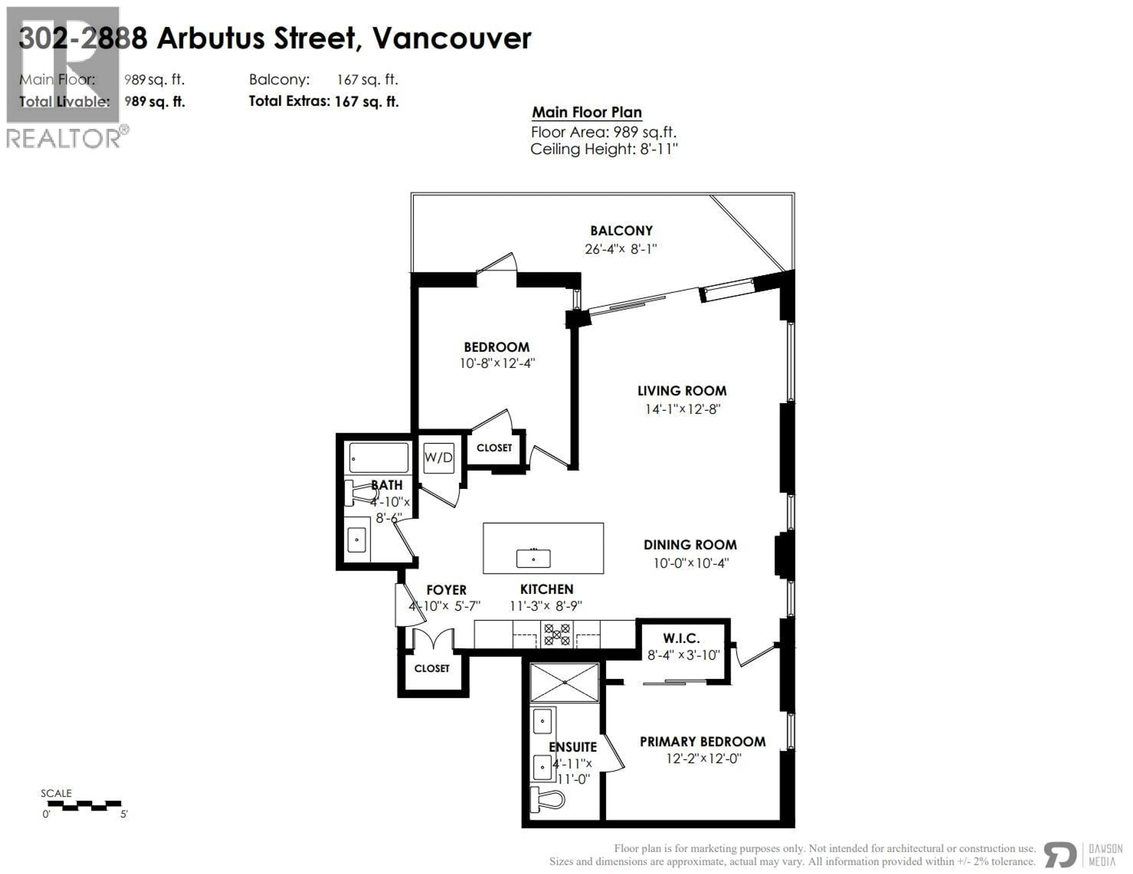 Floor plan for 302 - 2888 ARBUTUS STREET, Vancouver British Columbia V6J0J1