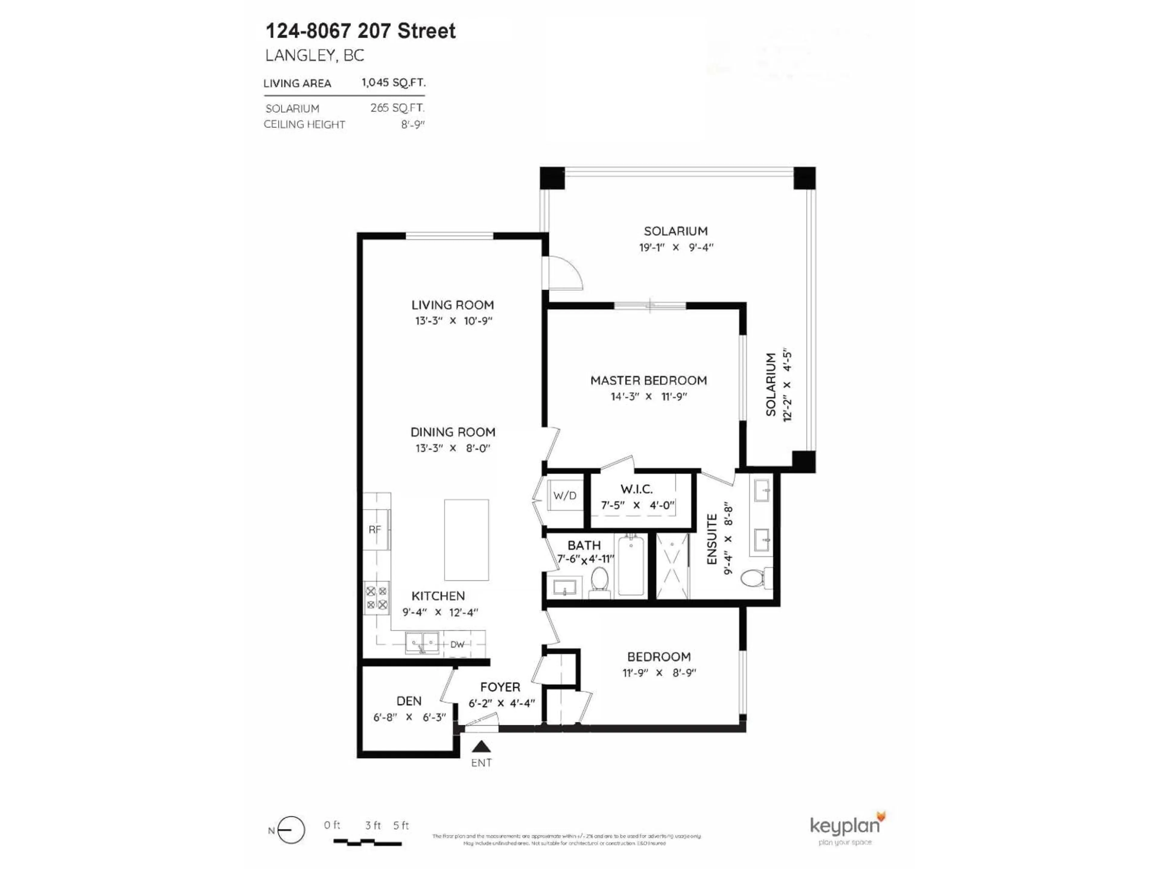 Floor plan for 124 - 8067 207 STREET, Langley British Columbia V2Y0P1