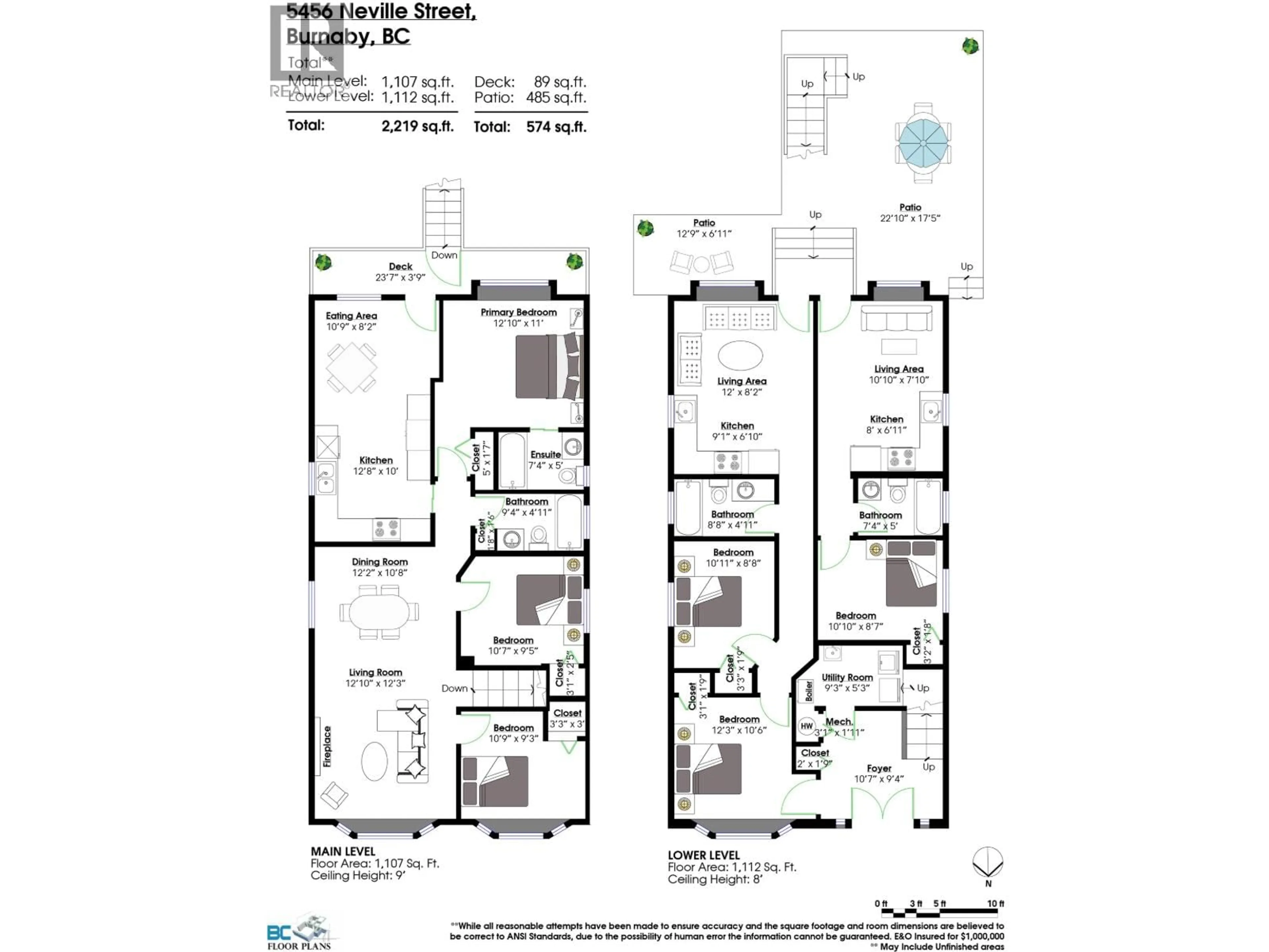 Floor plan for 5456 NEVILLE STREET, Burnaby British Columbia V5J2H7