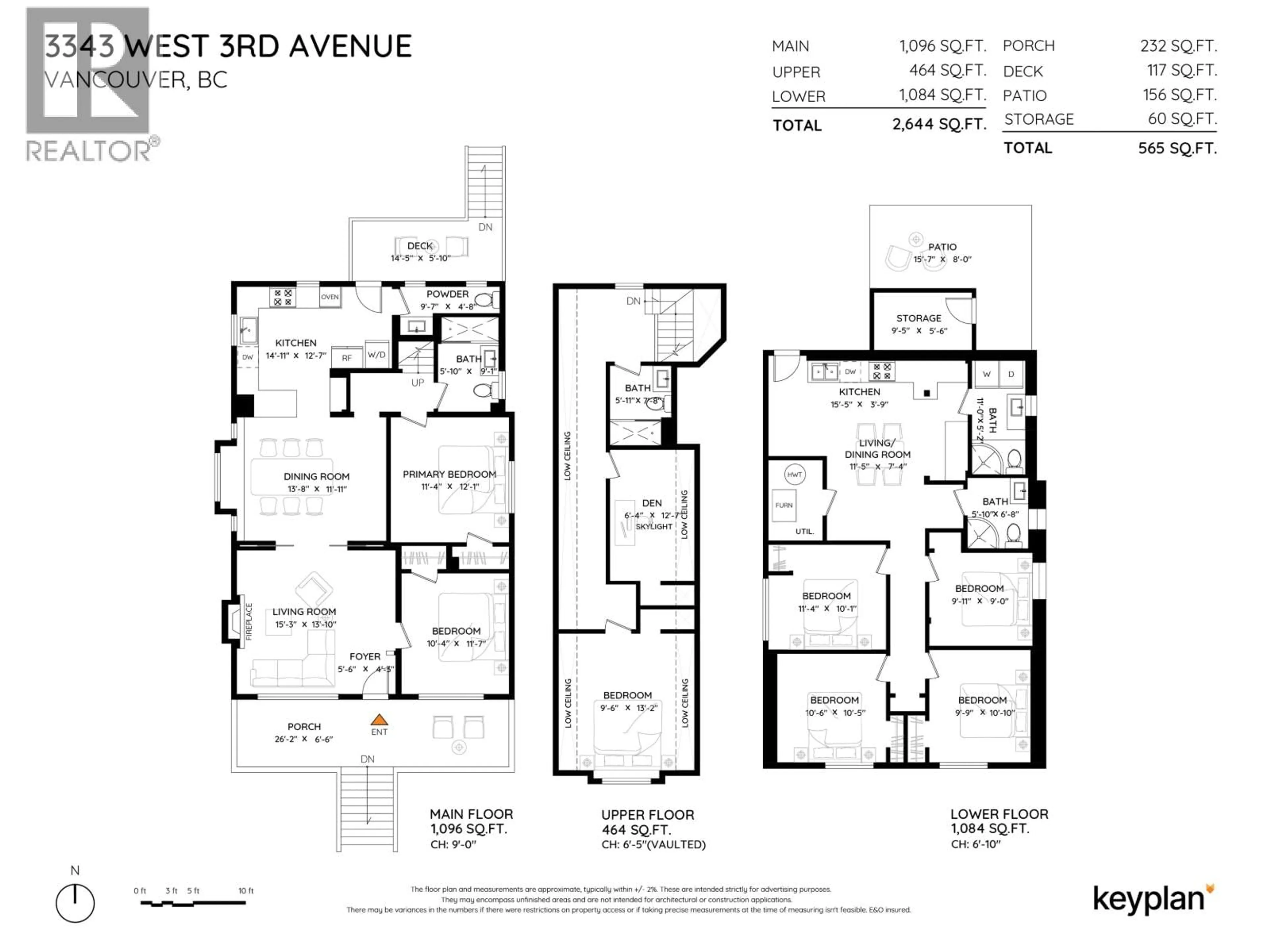 Floor plan for 3343 3RD AVENUE, Vancouver British Columbia V6R1L3