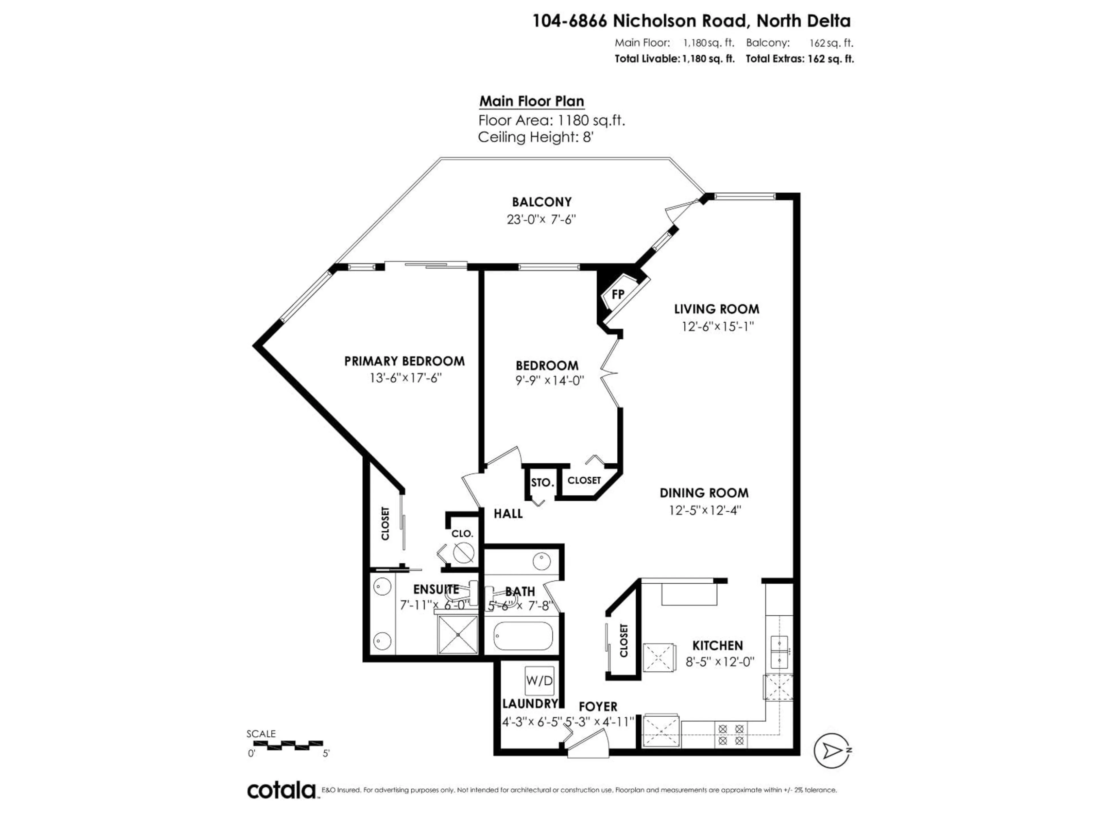 Floor plan for 104 - 6866 NICHOLSON ROAD, Delta British Columbia V4E3M6