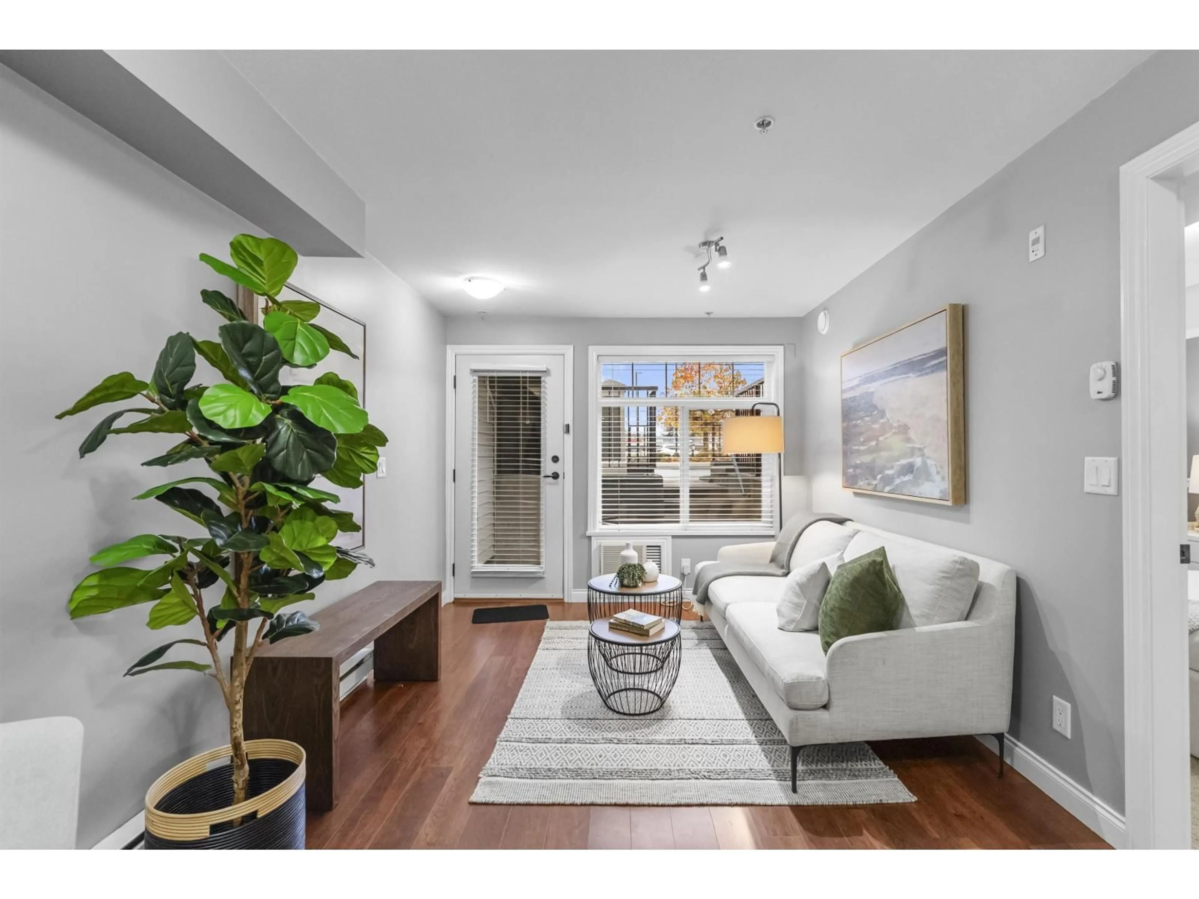 Living room with furniture, wood/laminate floor for 177 - 20180 FRASER HIGHWAY, Langley British Columbia V3A0B5