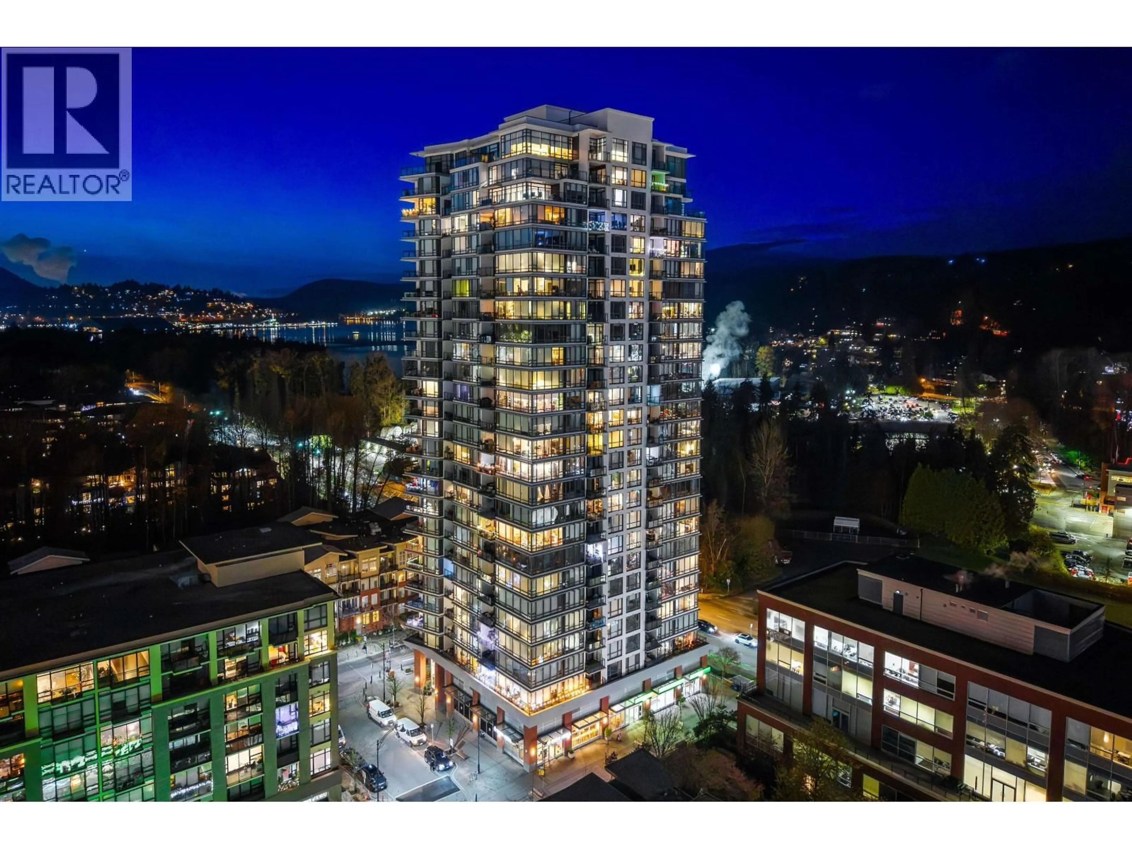 A pic from outside/outdoor area/front of a property/back of a property/a pic from drone, city buildings view from balcony for 2507 - 110 BREW STREET, Port Moody British Columbia V3H0E4
