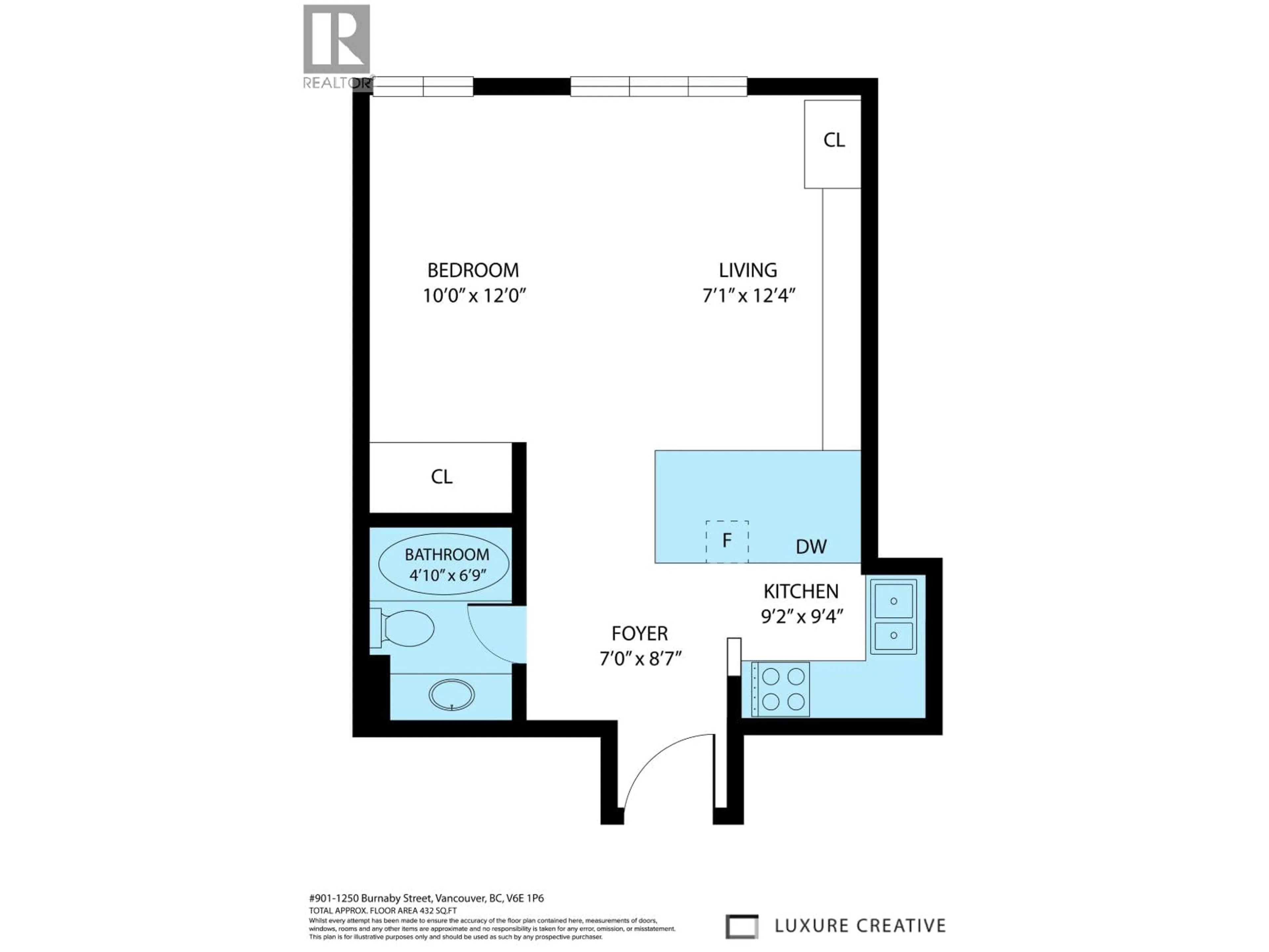 Floor plan for 901 - 1250 BURNABY STREET, Vancouver British Columbia V6E1P5
