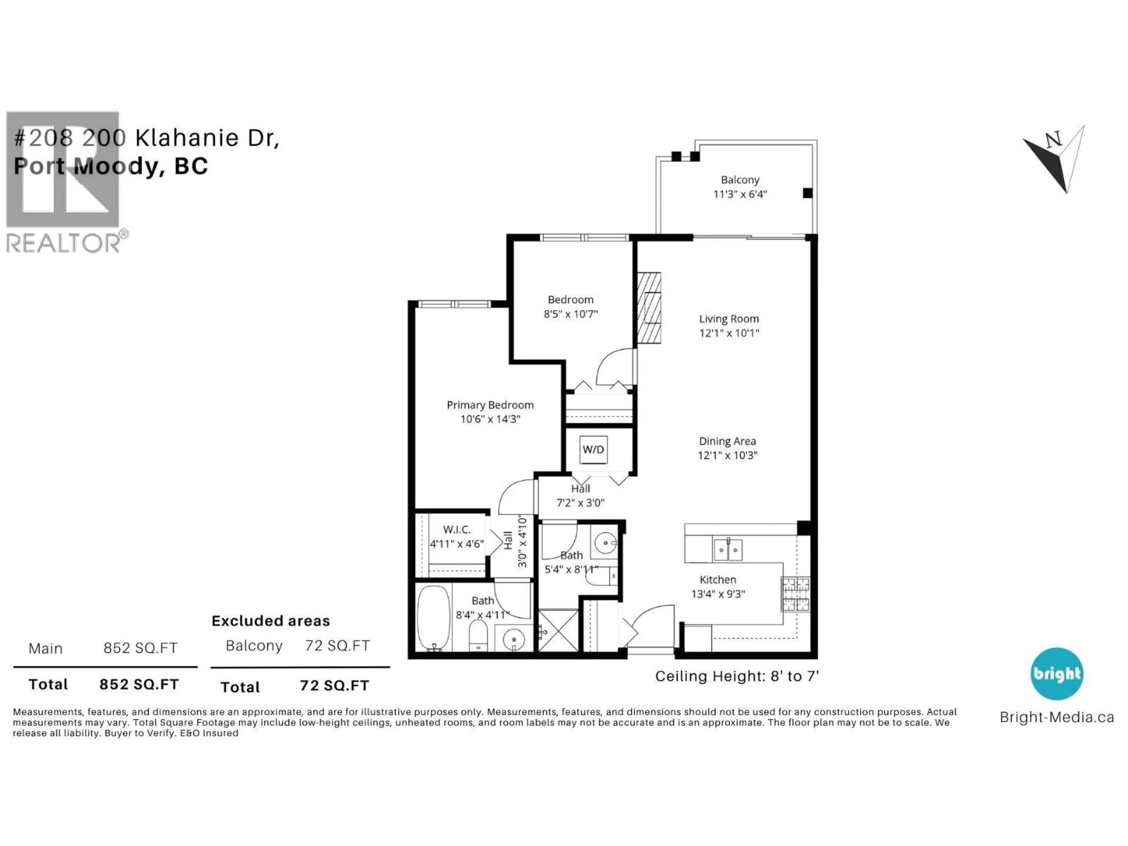 Floor plan for 208 - 200 KLAHANIE DRIVE, Port Moody British Columbia V3H5K7