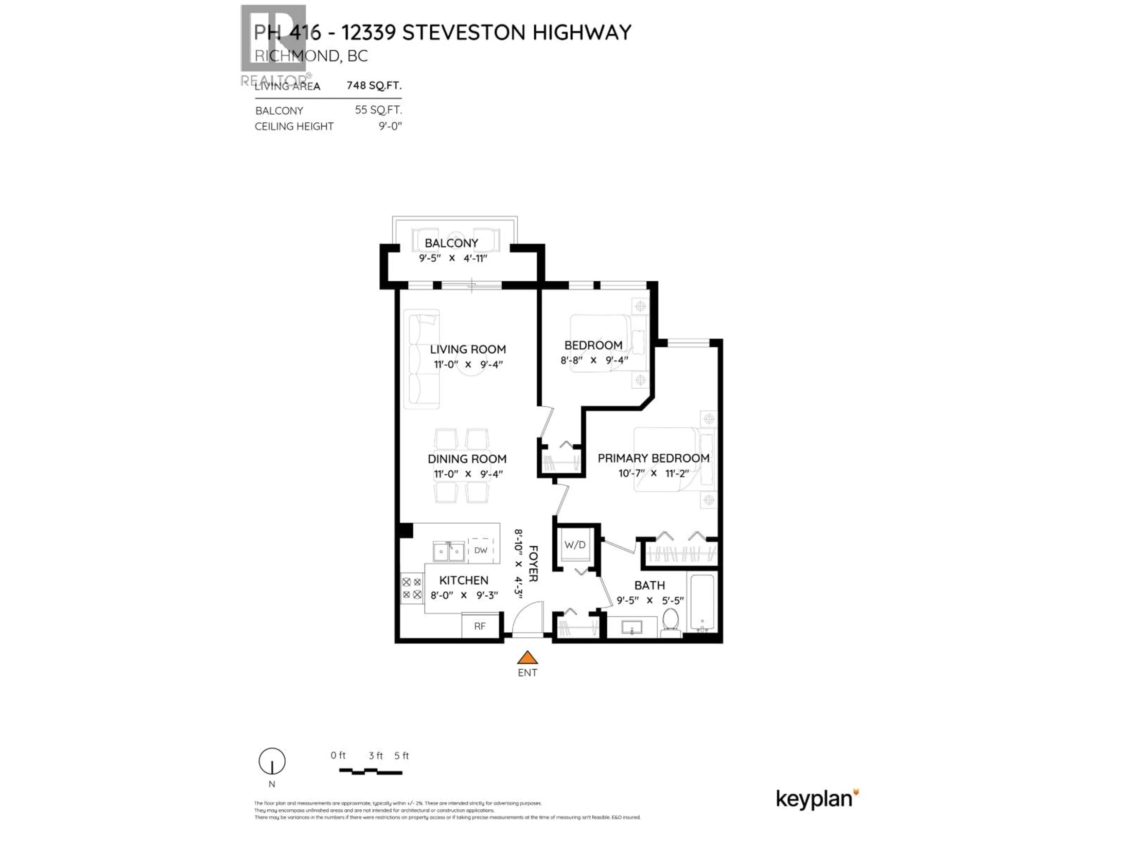 Floor plan for 416 - 12339 STEVESTON HIGHWAY, Richmond British Columbia V6W0B4