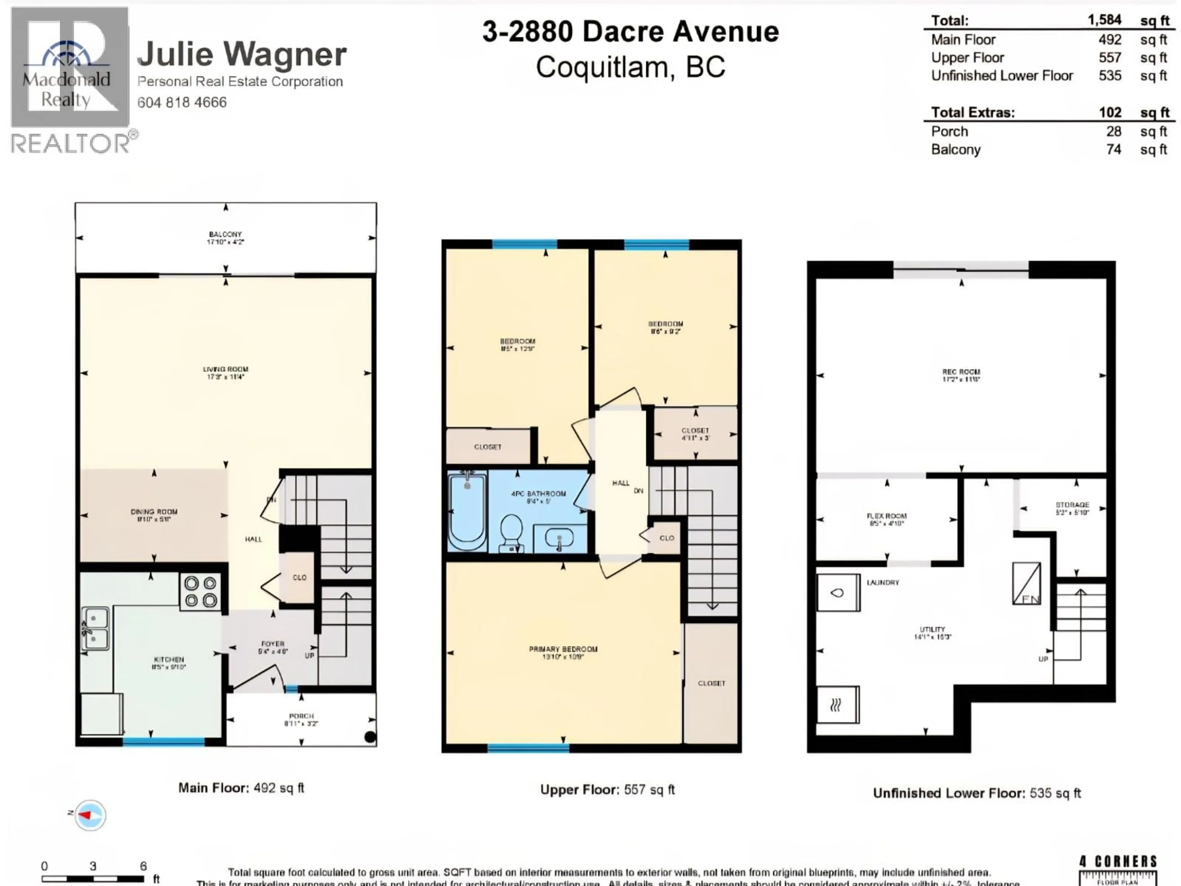 Floor plan for 3 - 2880 DACRE AVENUE, Coquitlam British Columbia V3C4H6