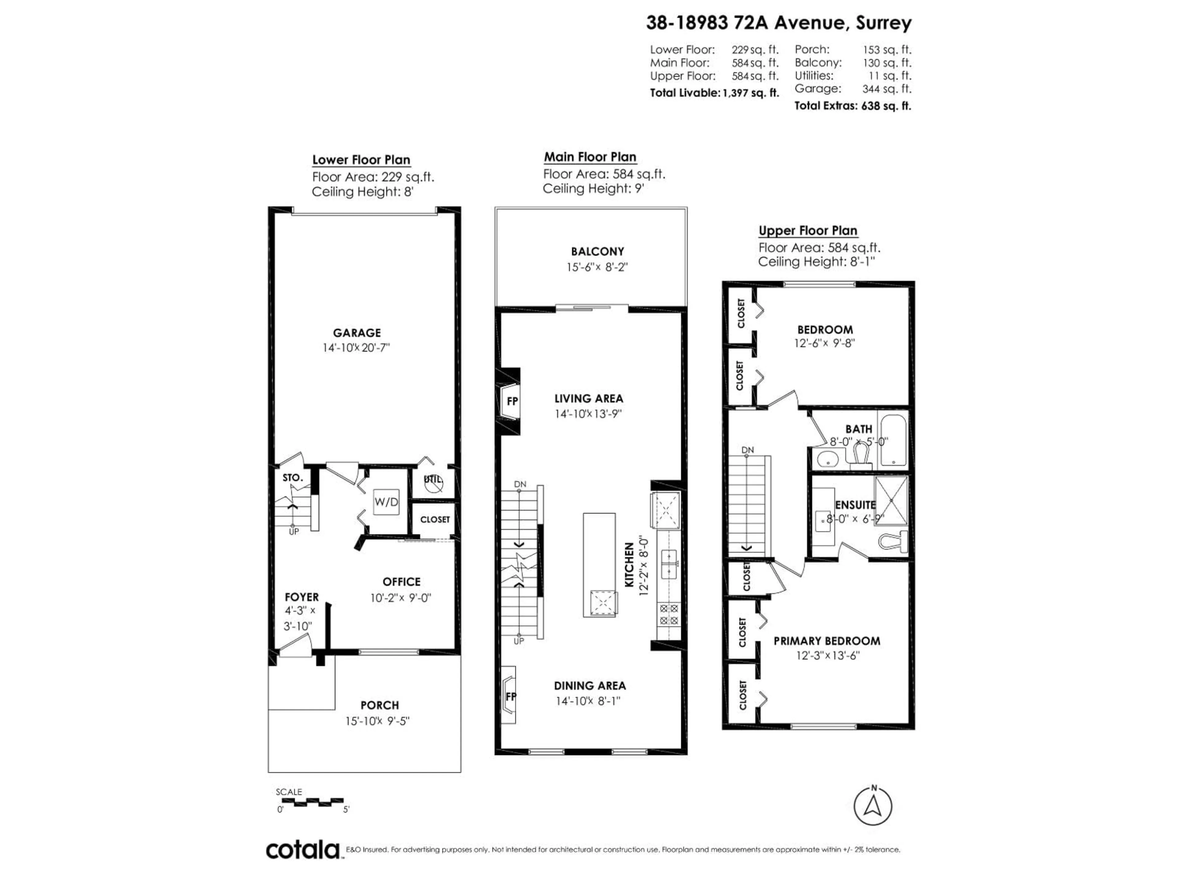 Floor plan for 38 - 18983 72A AVENUE, Surrey British Columbia V4N1A5