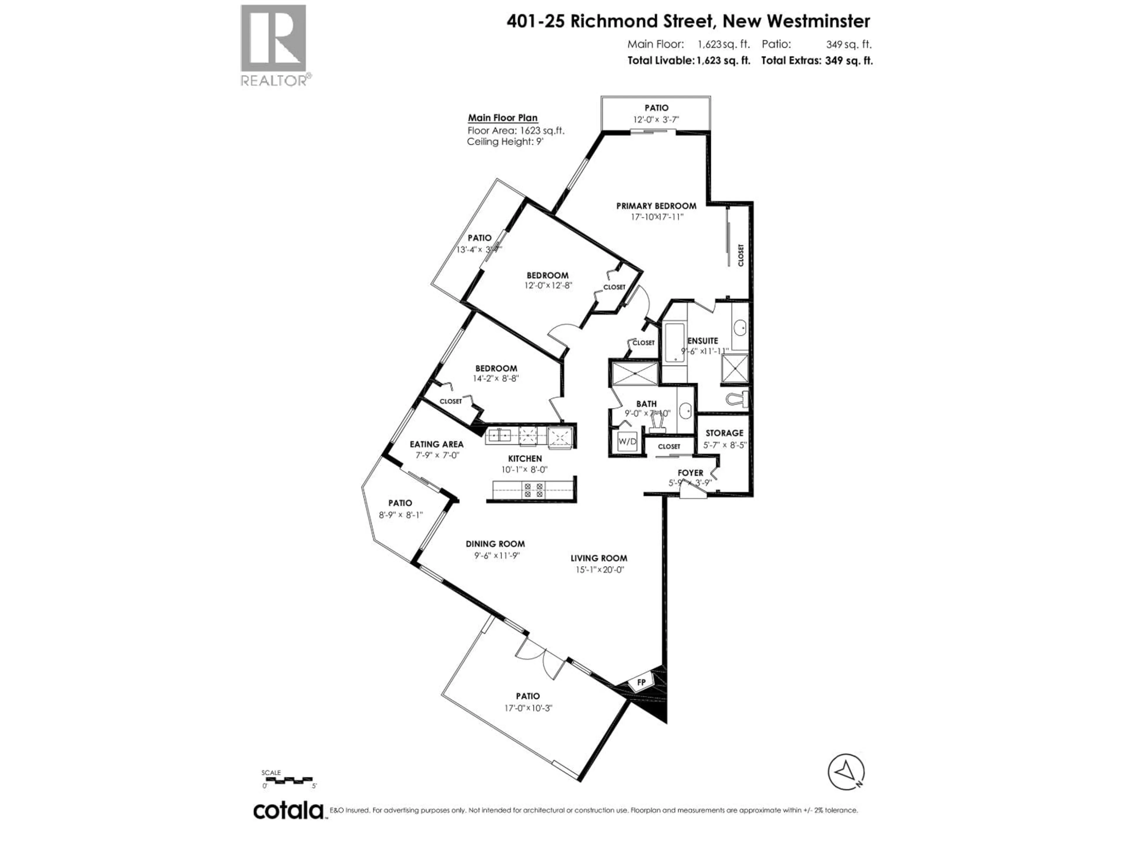 Floor plan for 401 - 25 RICHMOND STREET, New Westminster British Columbia V3L5P9