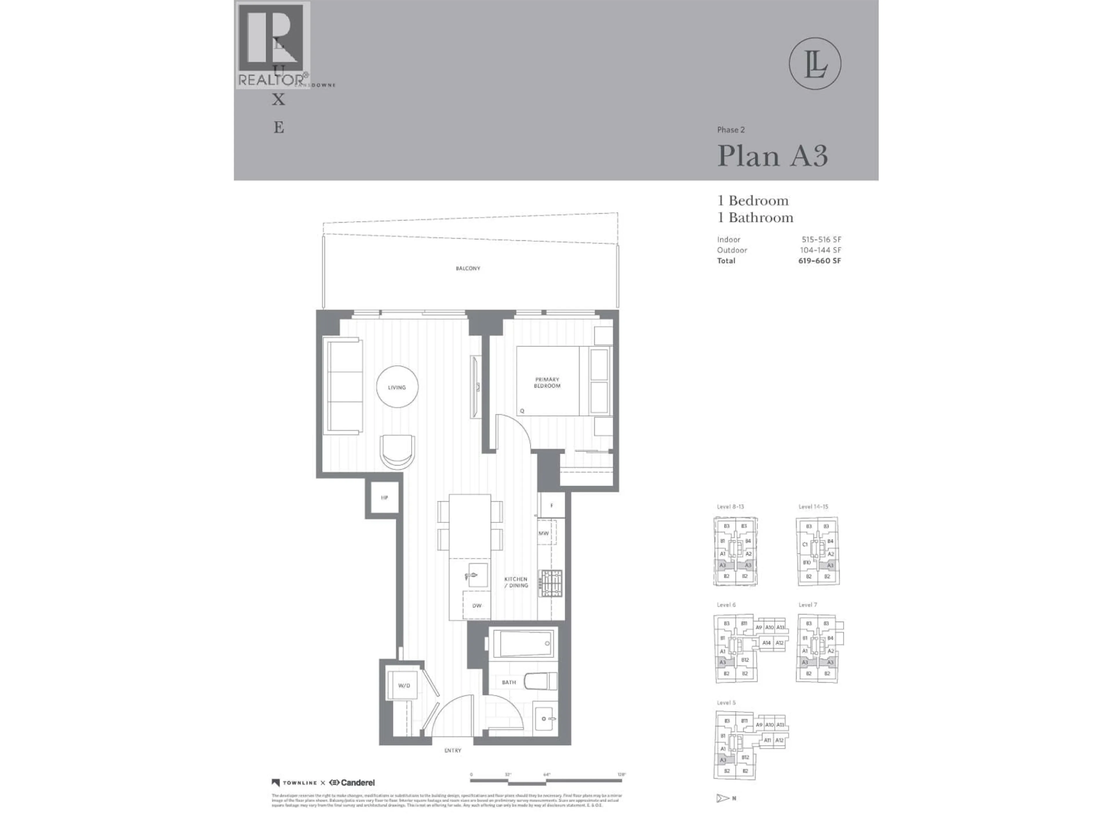 Floor plan for 702 - 7977 LANSDOWNE ROAD, Richmond British Columbia V6X0X7