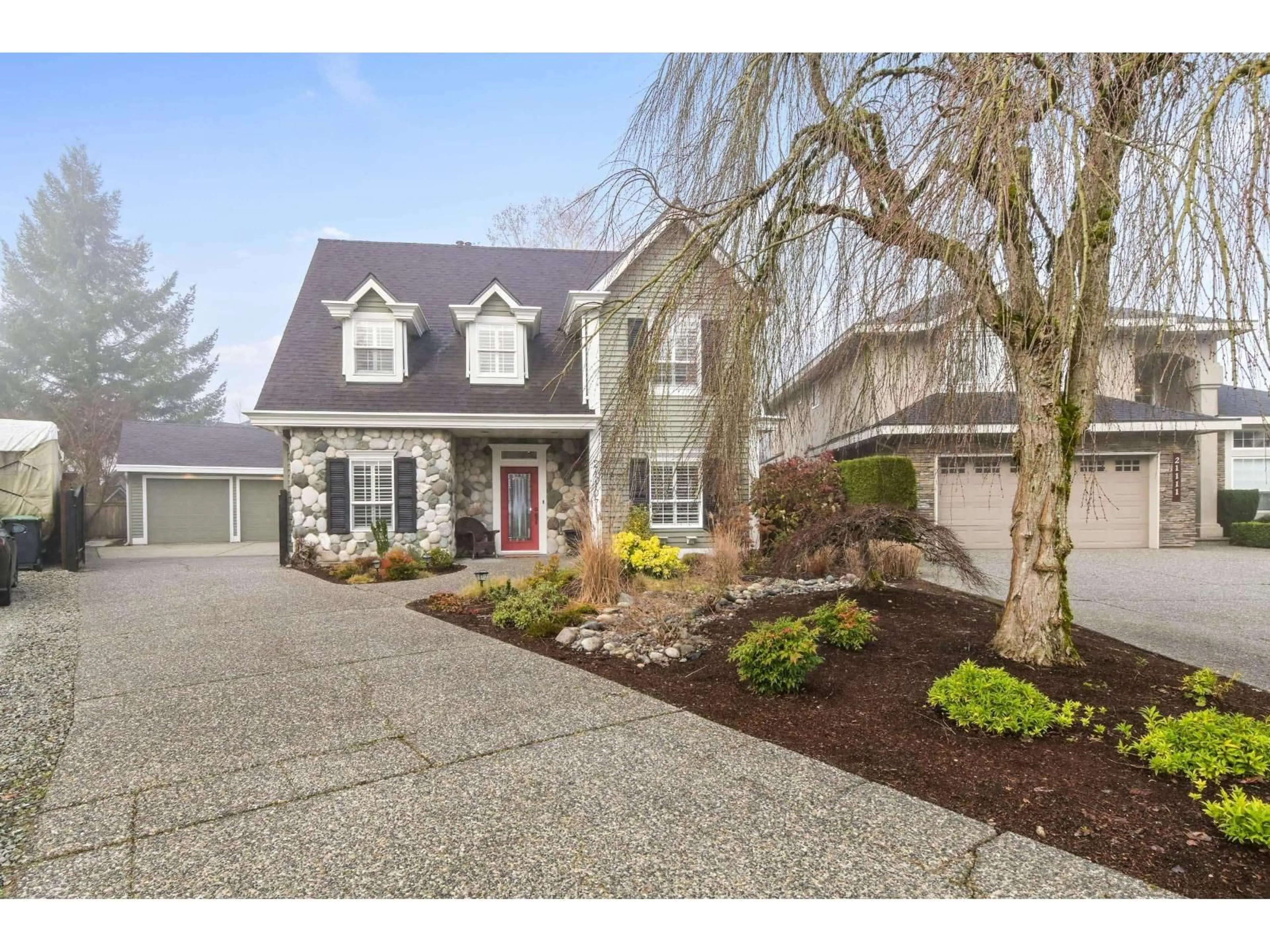 Home with vinyl exterior material, street for 21107 43A AVENUE, Langley British Columbia V3A8L8