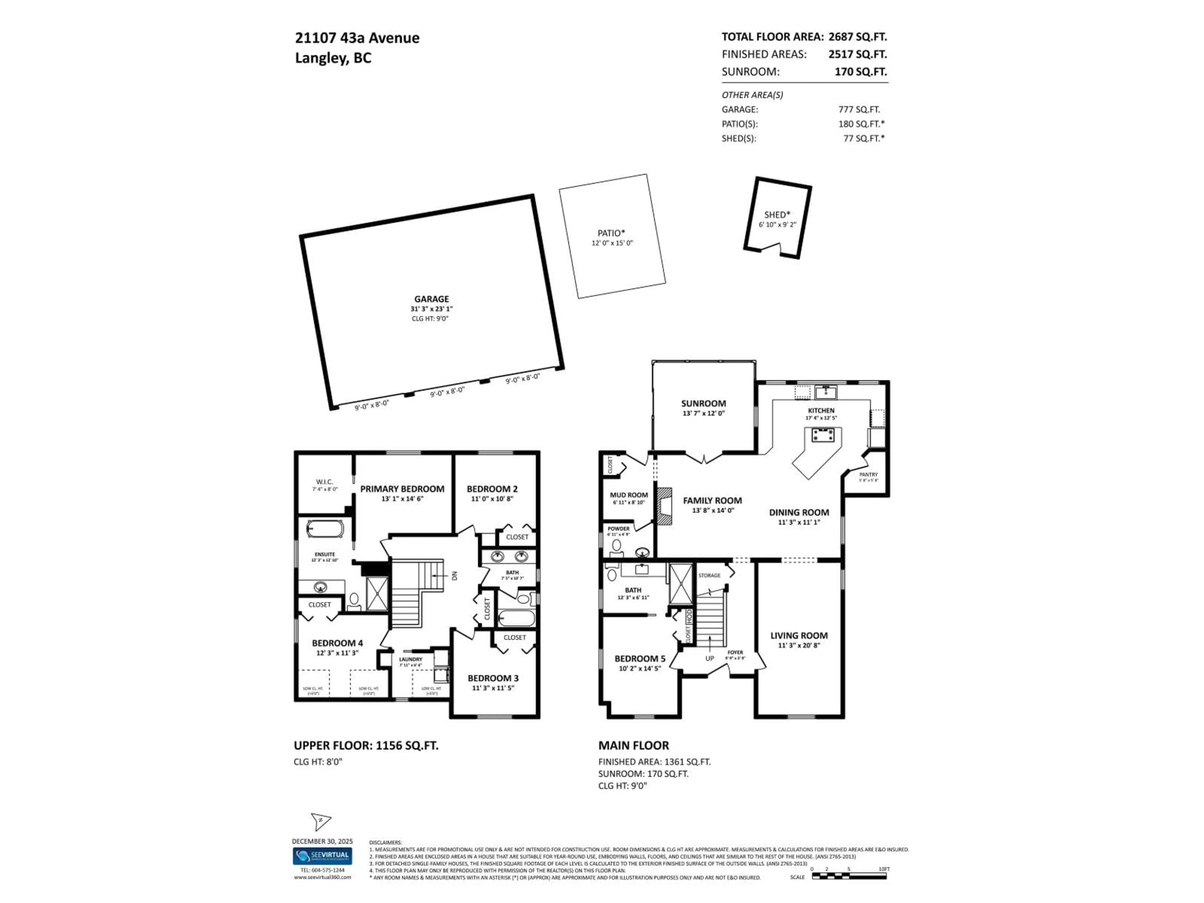 Floor plan for 21107 43A AVENUE, Langley British Columbia V3A8L8