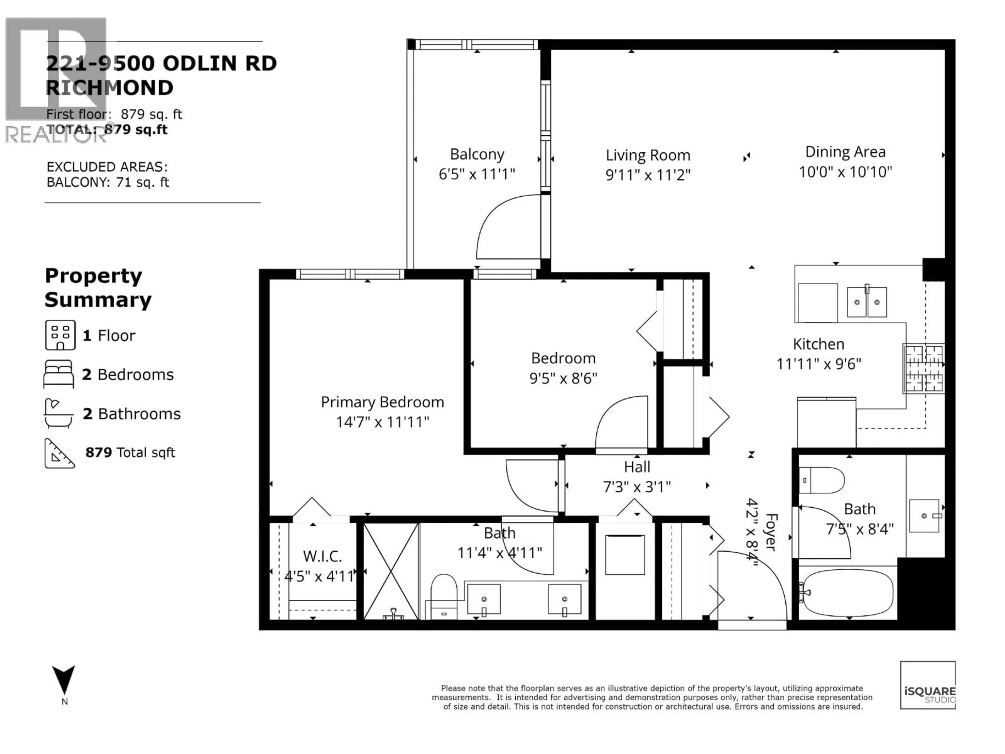Floor plan for 221 - 9500 ODLIN ROAD, Richmond British Columbia V6X0H5
