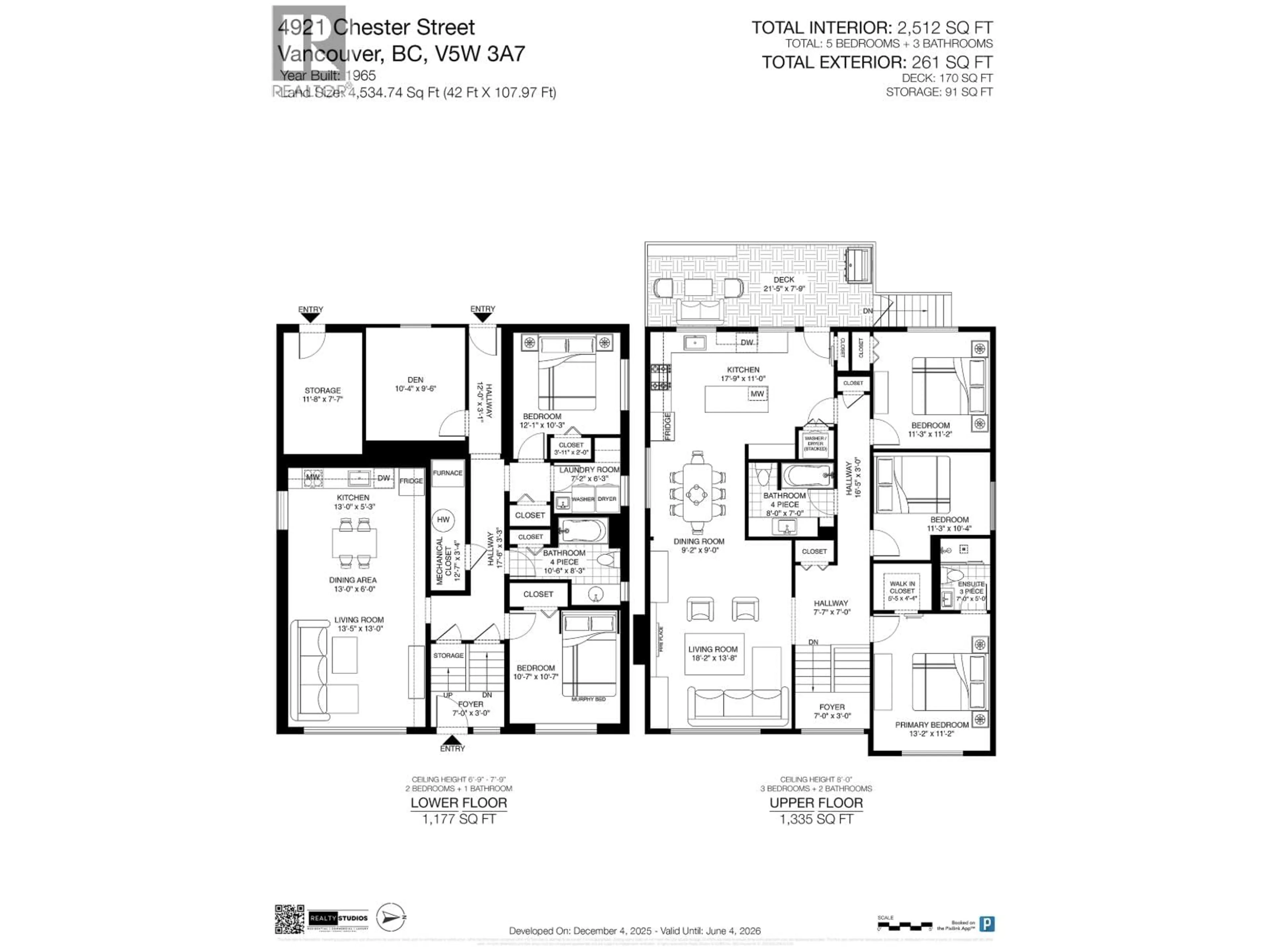Floor plan for 4921 CHESTER STREET, Vancouver British Columbia V5W3A7