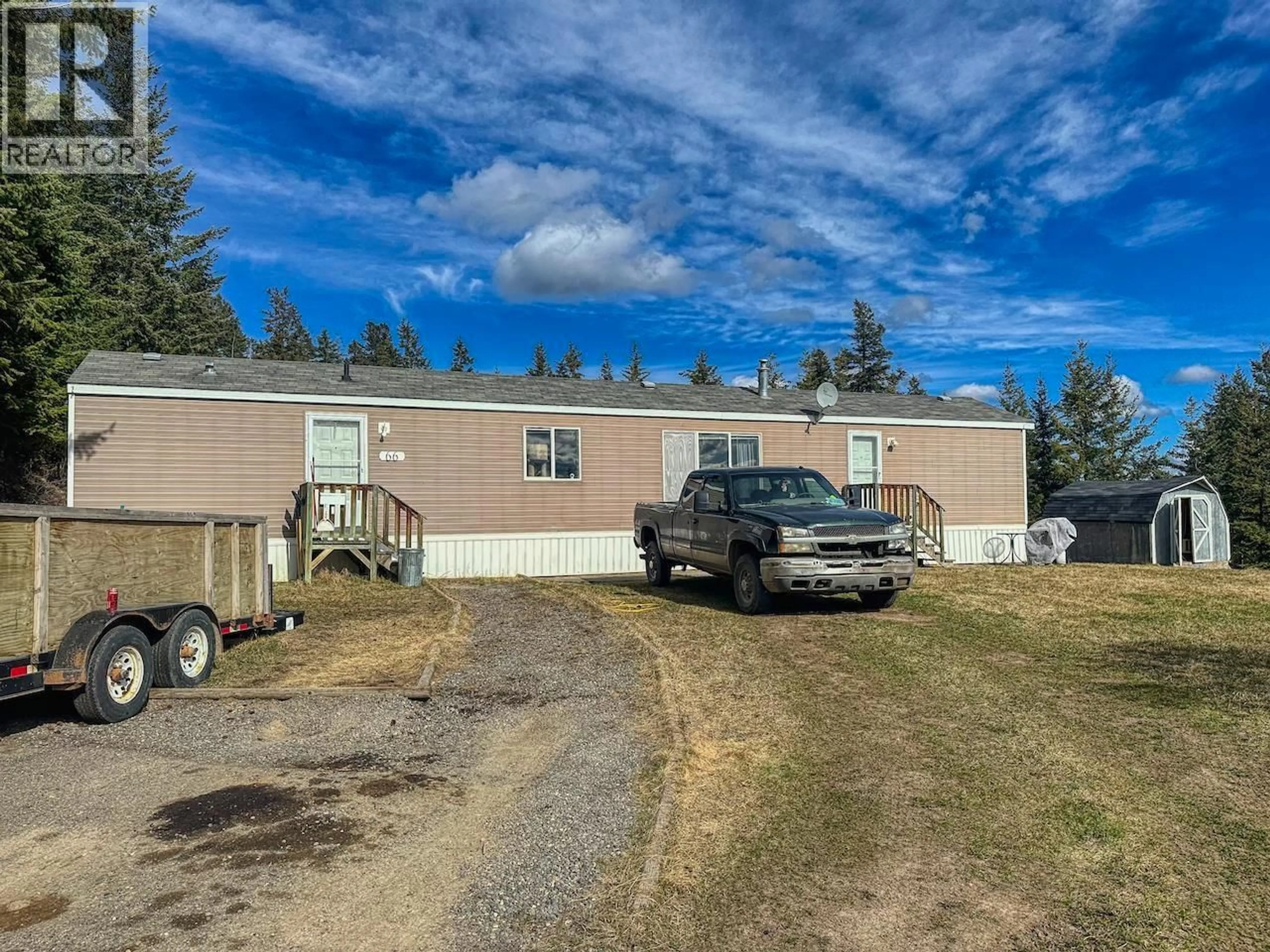 A pic from outside/outdoor area/front of a property/back of a property/a pic from drone, unknown for 66 - 803 HODGSON ROAD, Williams Lake British Columbia V2G3R2
