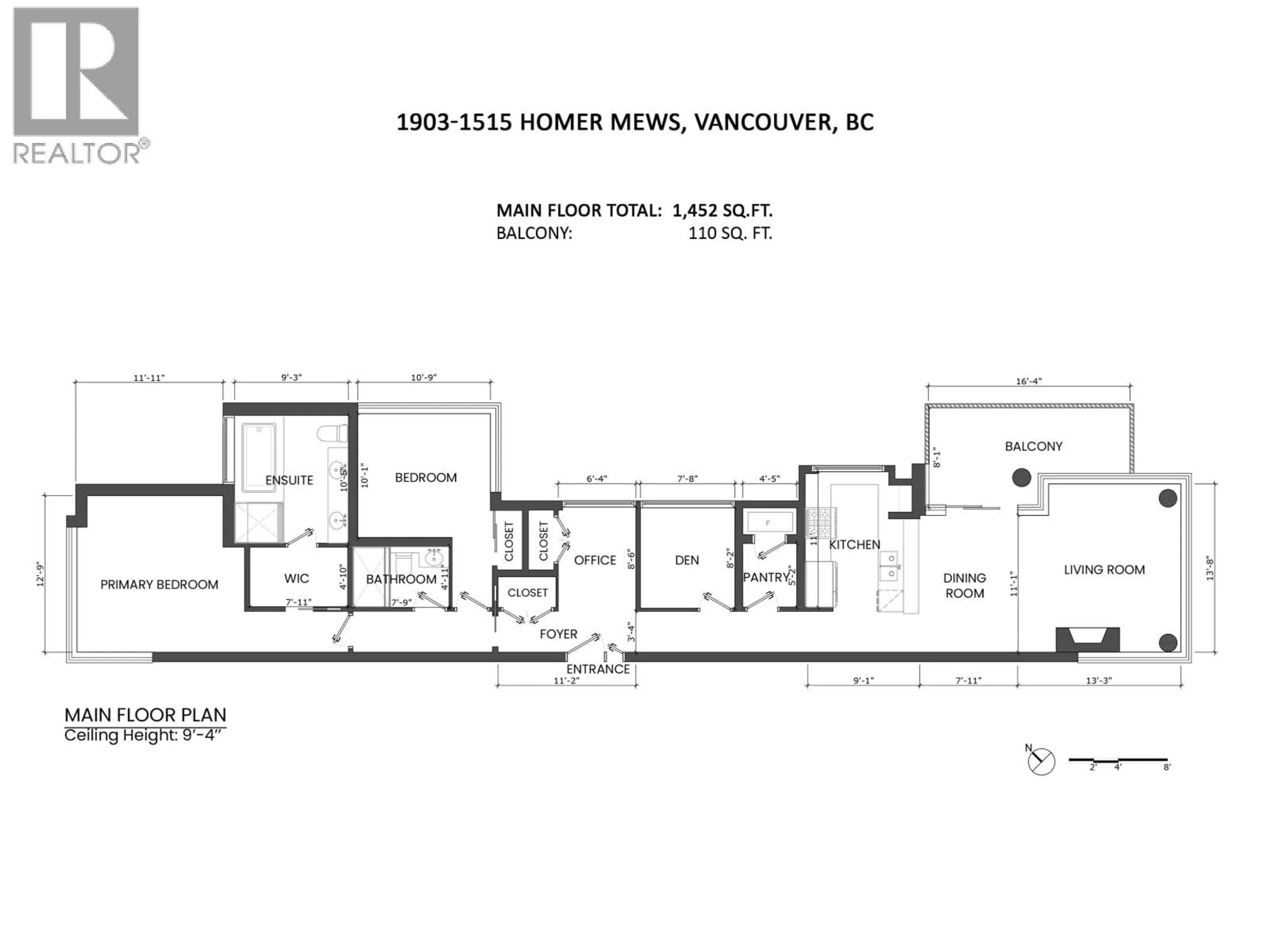 Floor plan for 1903 - 1515 HOMER MEWS, Vancouver British Columbia V6Z3E8