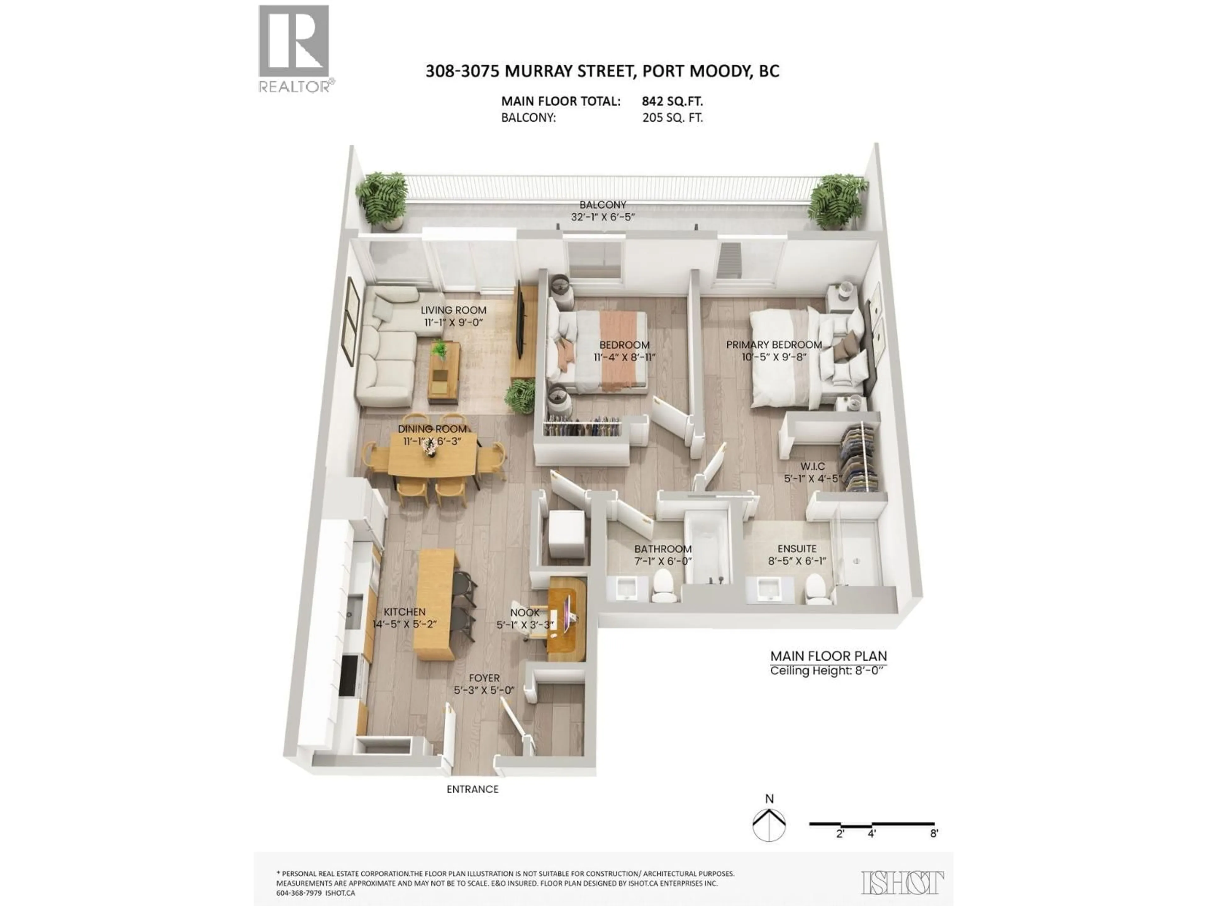 Floor plan for 308 - 3075 MURRAY STREET, Port Moody British Columbia V3H1X3
