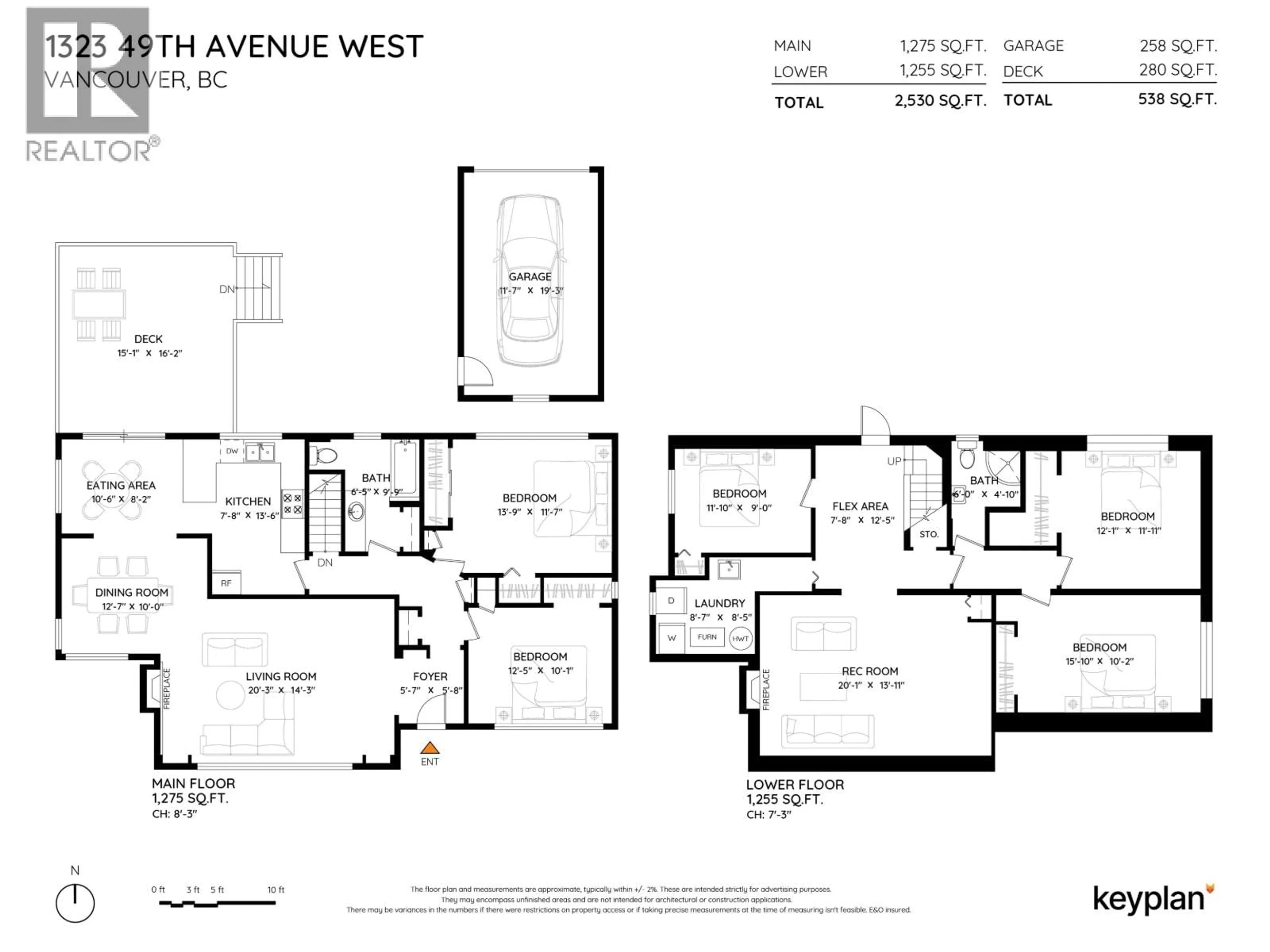 Floor plan for 1323 49TH AVENUE, Vancouver British Columbia V6M2R2