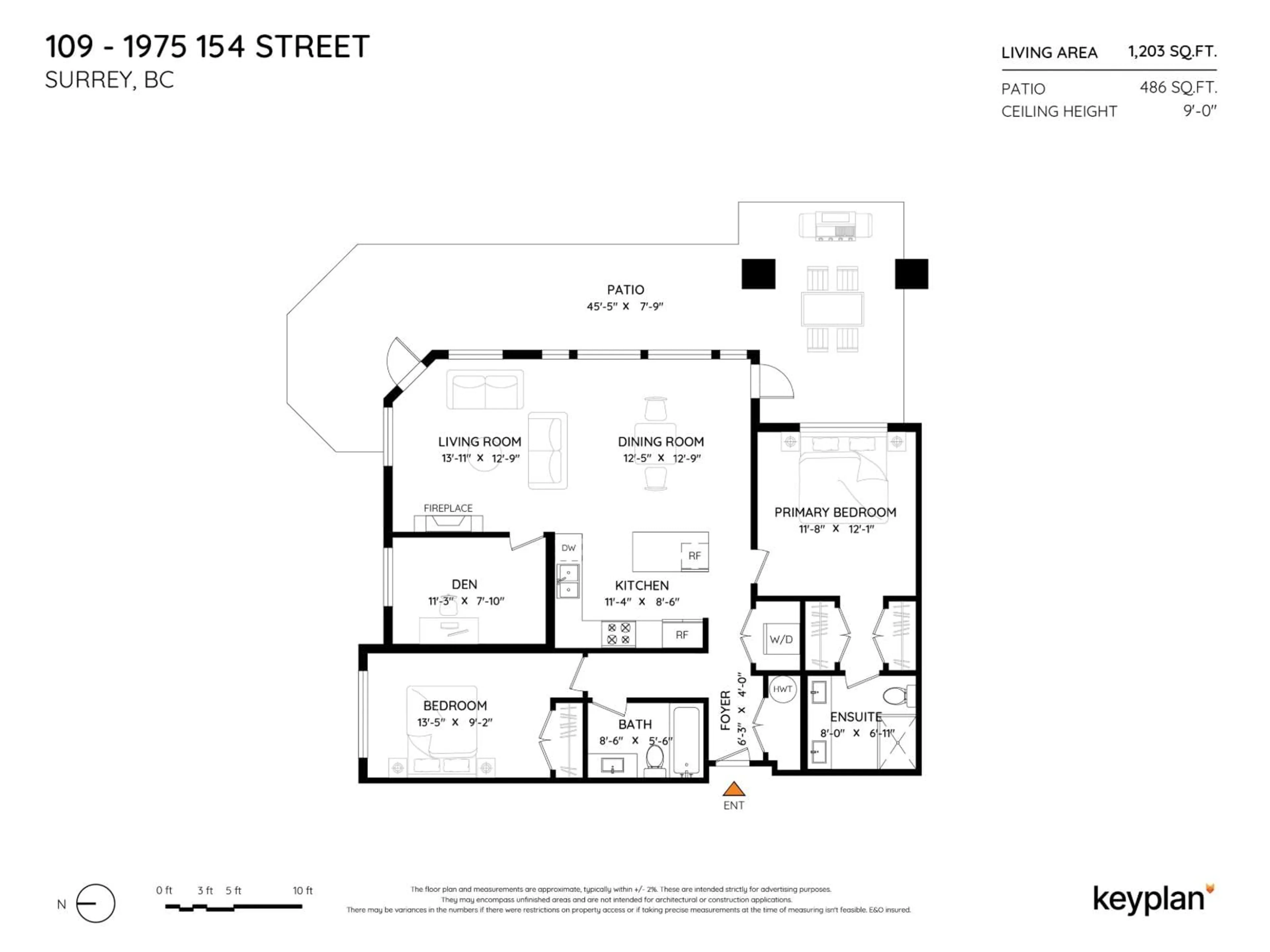 Floor plan for 109 - 1975 154 STREET, Surrey British Columbia V4A4S2