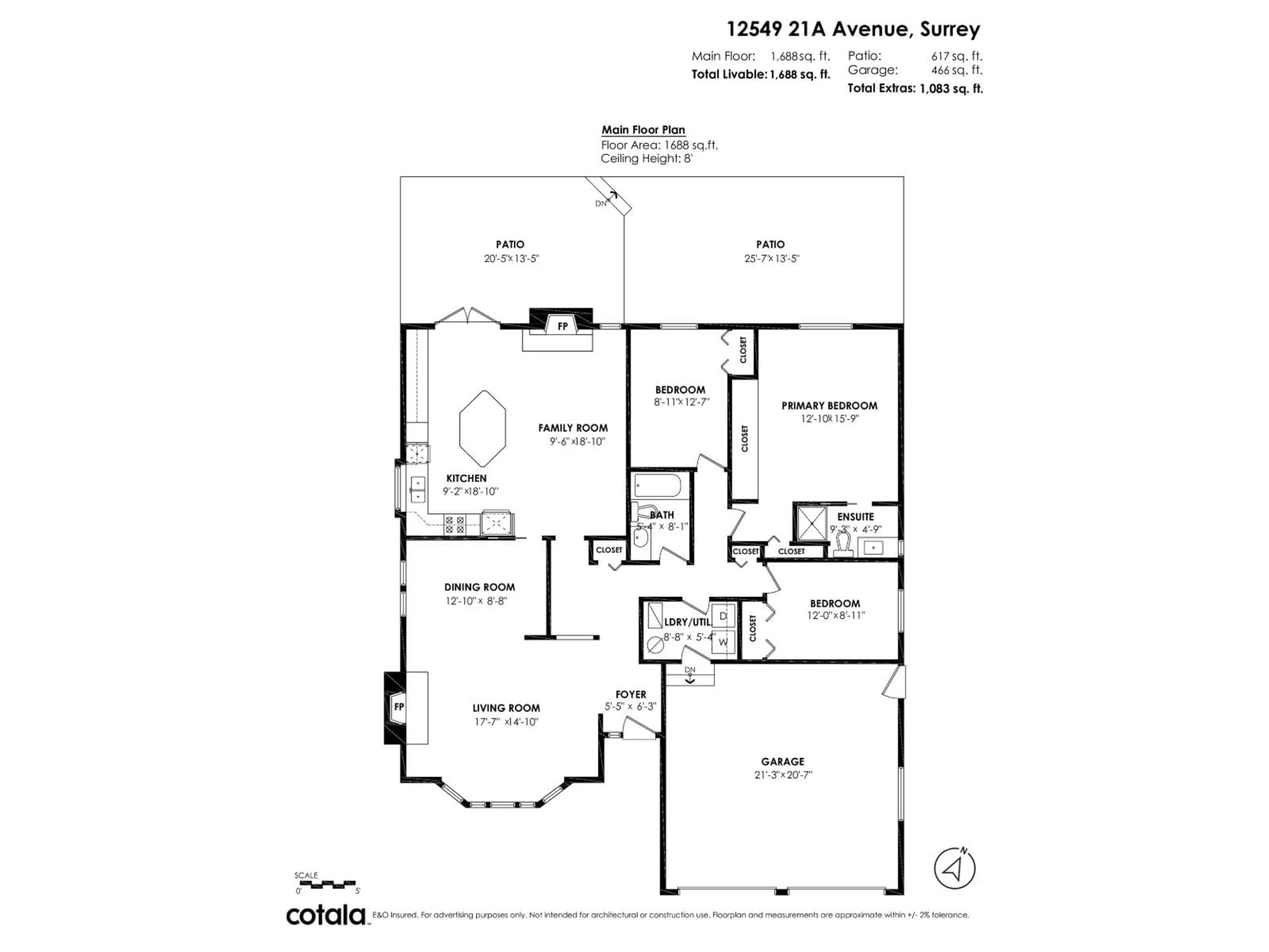Floor plan for 12549 21A AVENUE, Surrey British Columbia V4A7H6