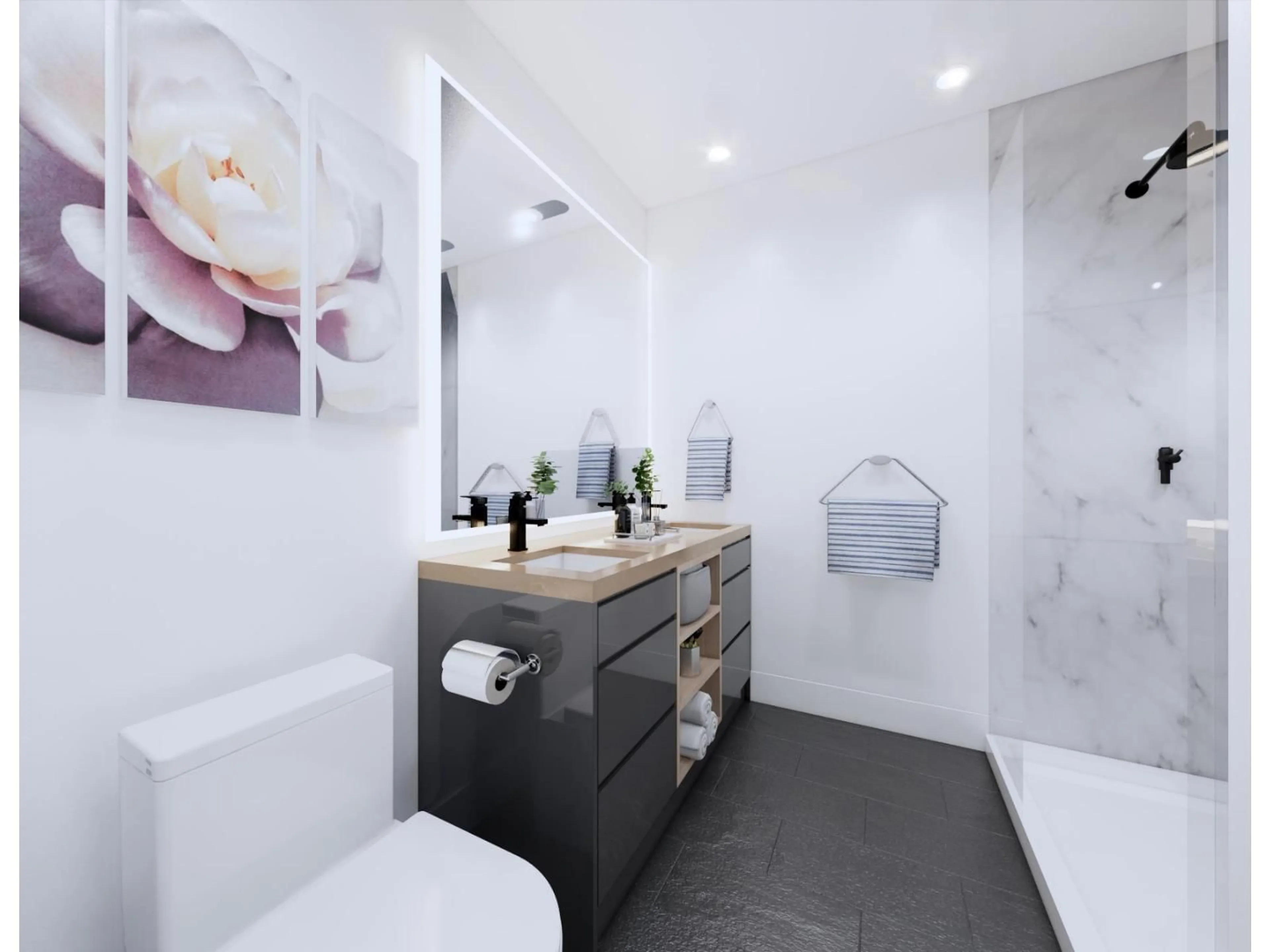 Contemporary bathroom, ceramic/tile floor for 3 - 17432 58 AVENUE, Surrey British Columbia V3S1L2