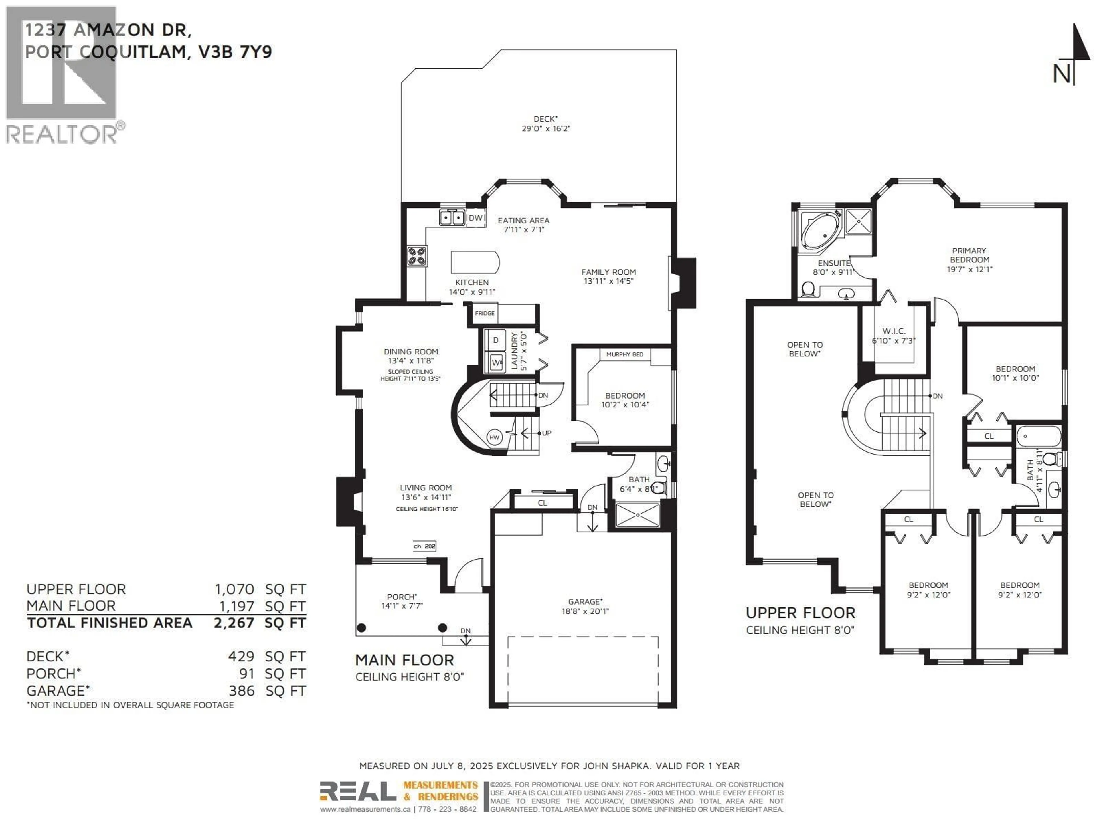 Floor plan for 1237 AMAZON DRIVE, Port Coquitlam British Columbia V3B7Y9