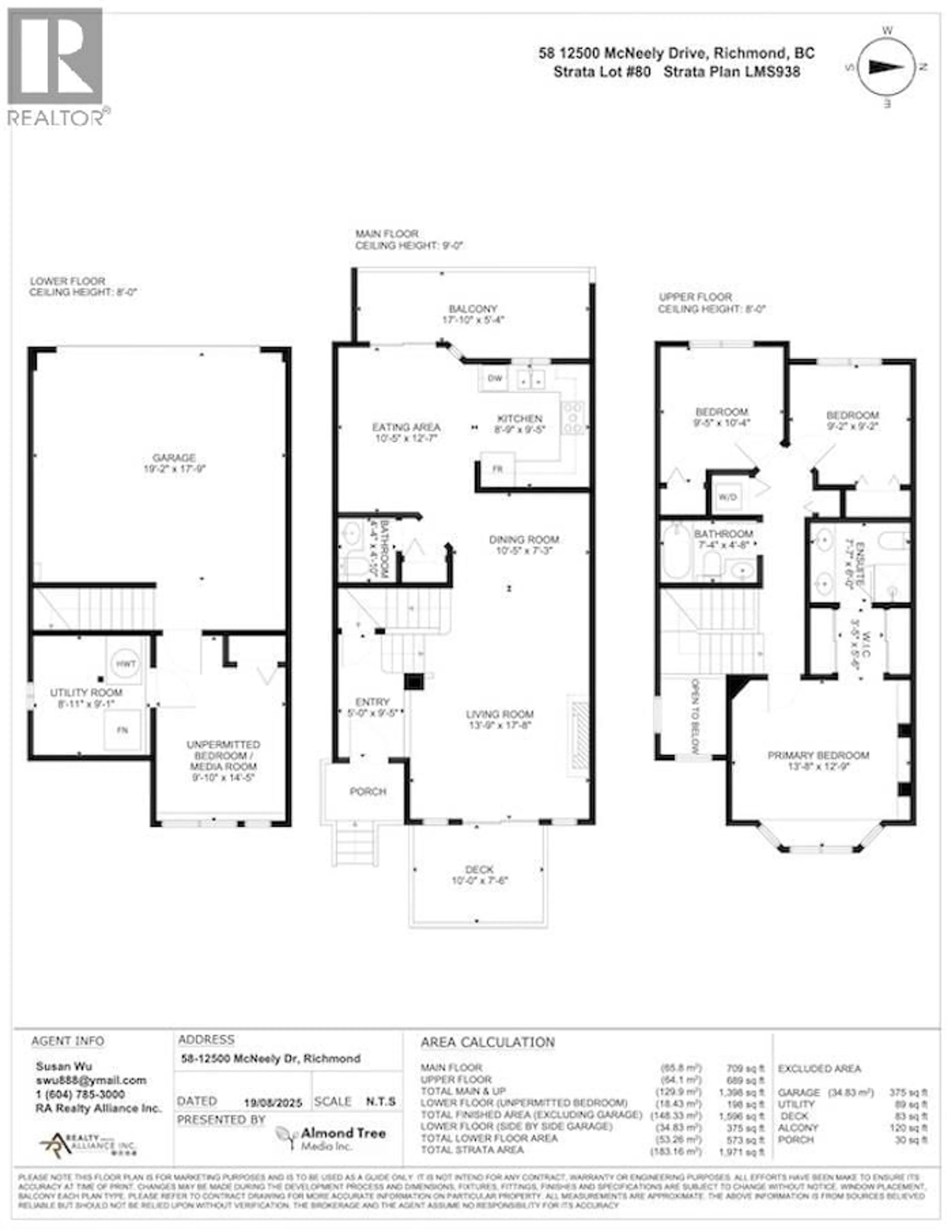 Floor plan for 58 - 12500 MCNEELY DRIVE, Richmond British Columbia V6V2S4