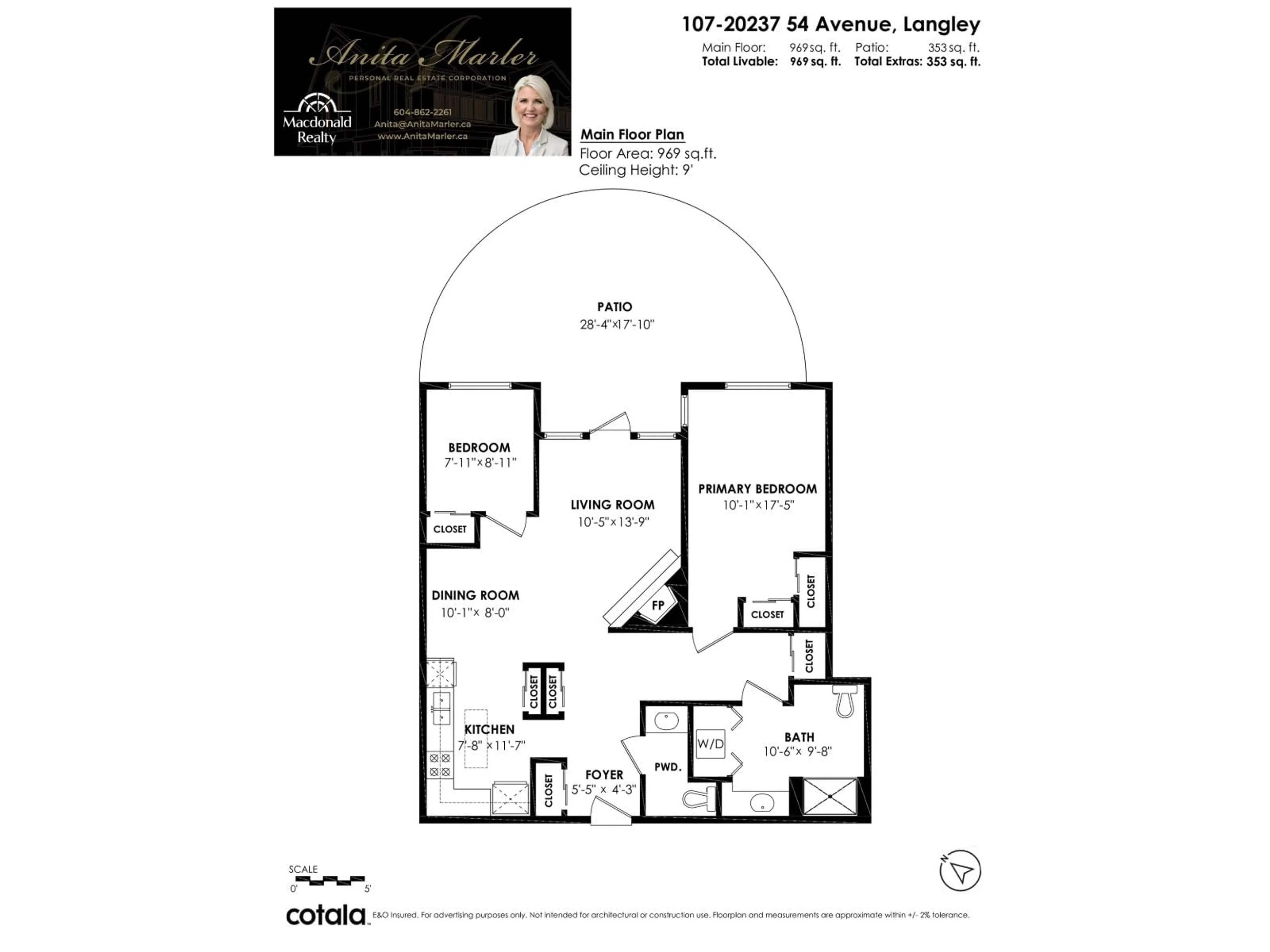 Floor plan for 107 - 20237 54 AVENUE, Langley British Columbia V3A3W2