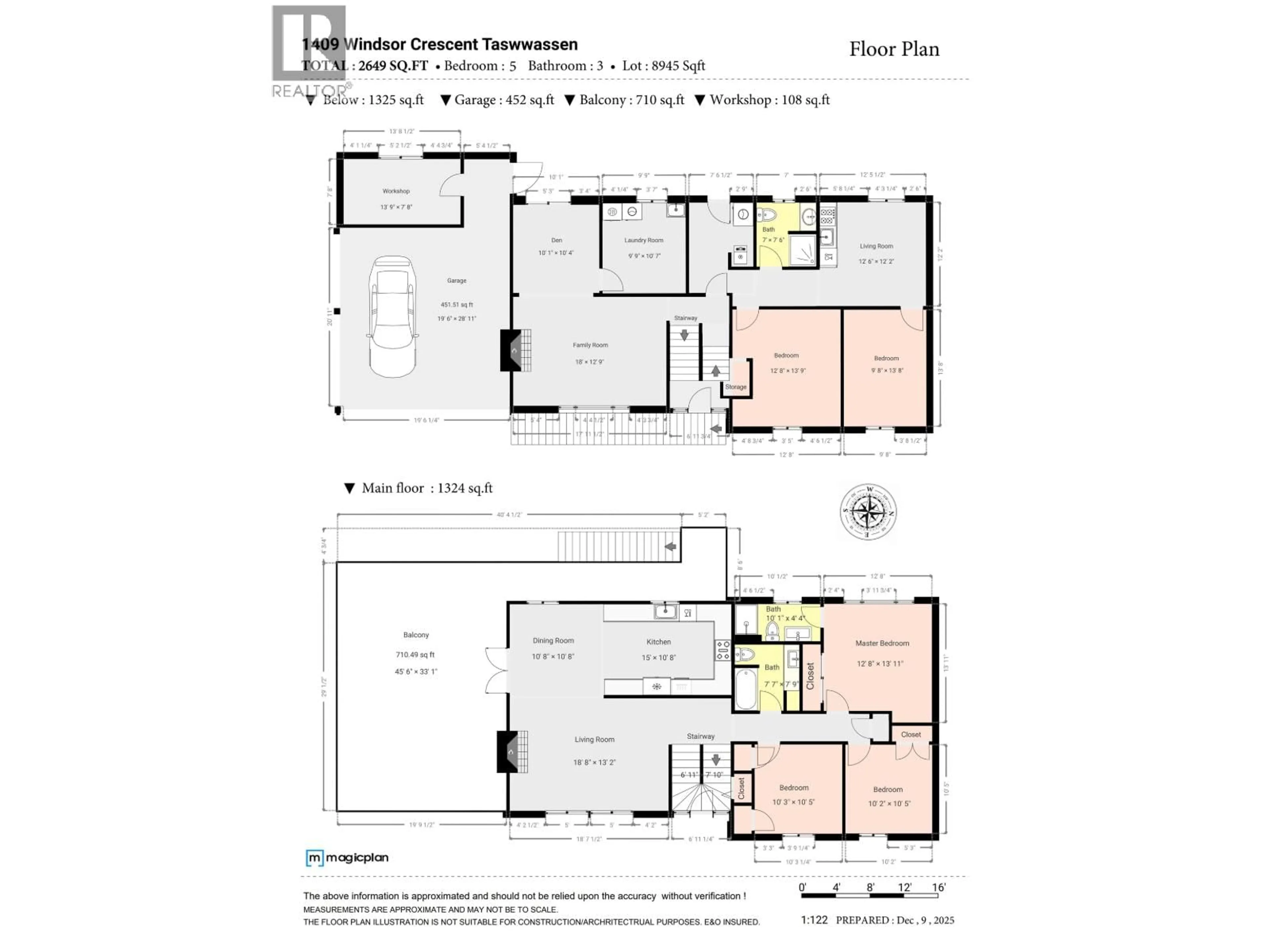 Floor plan for 1409 WINDSOR CRESCENT, Delta British Columbia V4M3C3