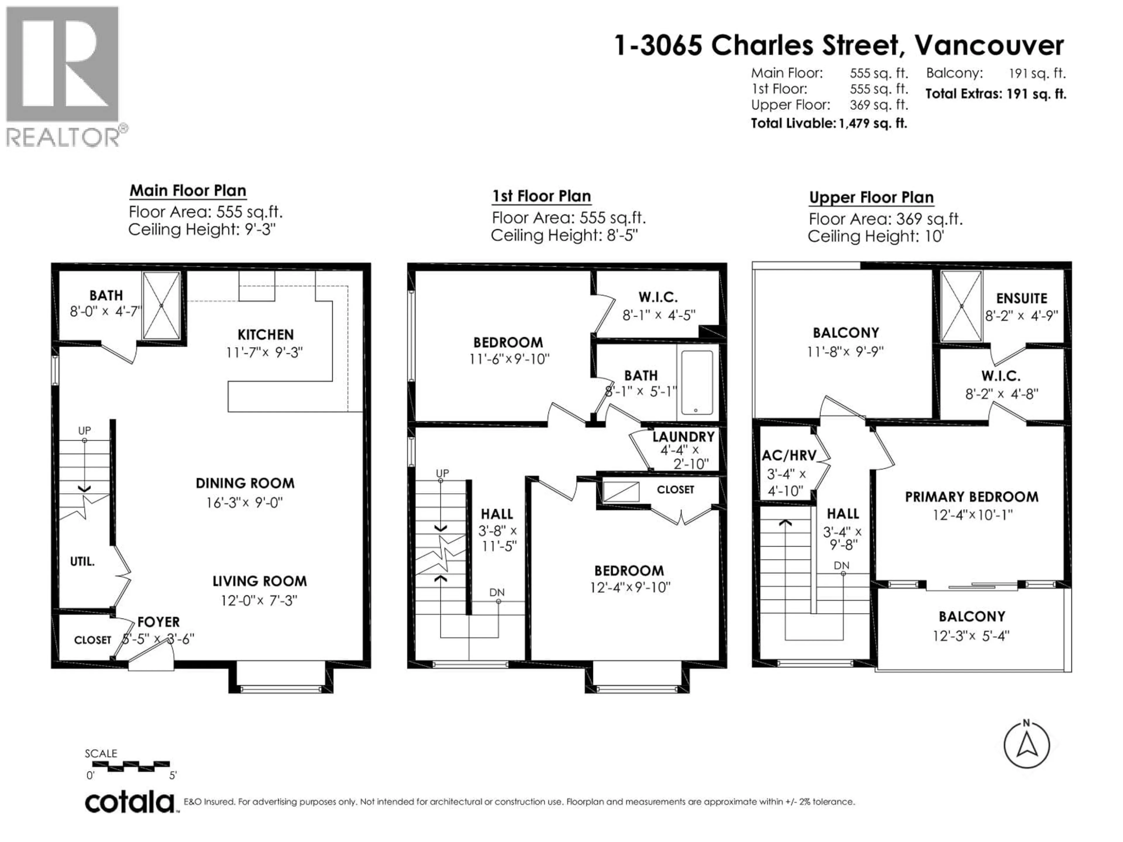 Floor plan for 1 - 3065 CHARLES STREET, Vancouver British Columbia V5K3B6
