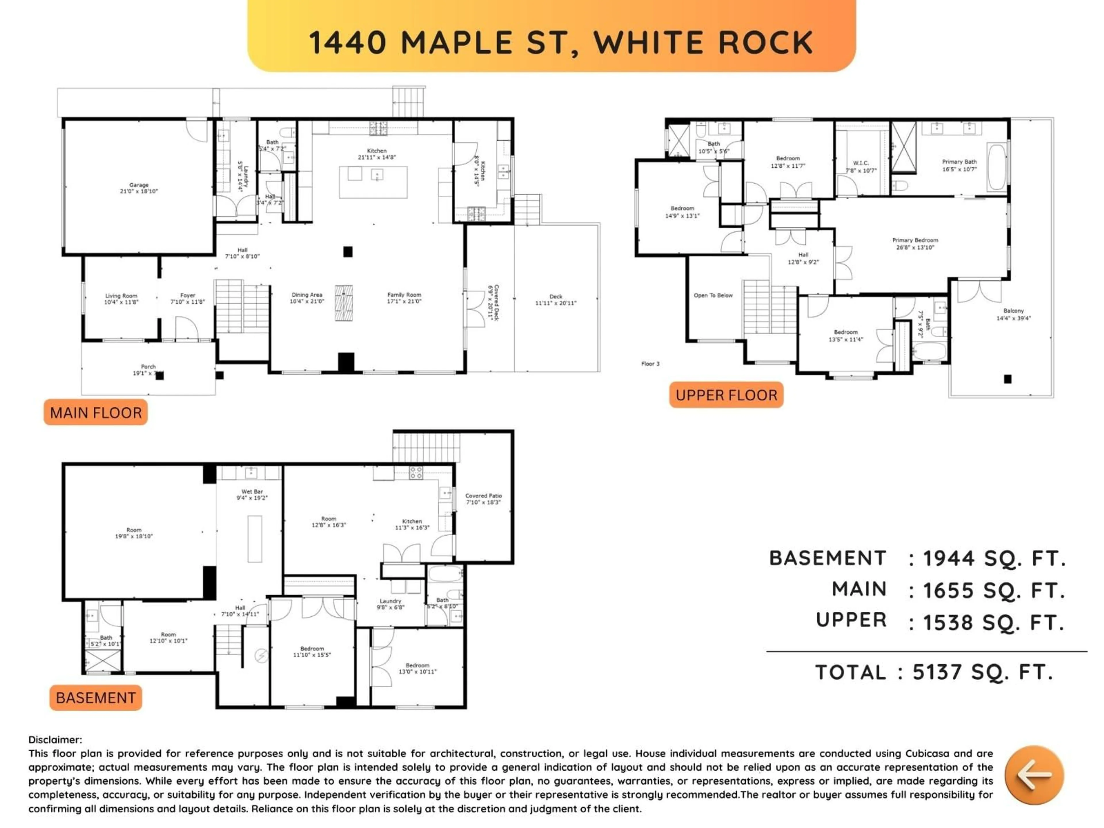Floor plan for 1440 MAPLE STREET, White Rock British Columbia V4B4N2