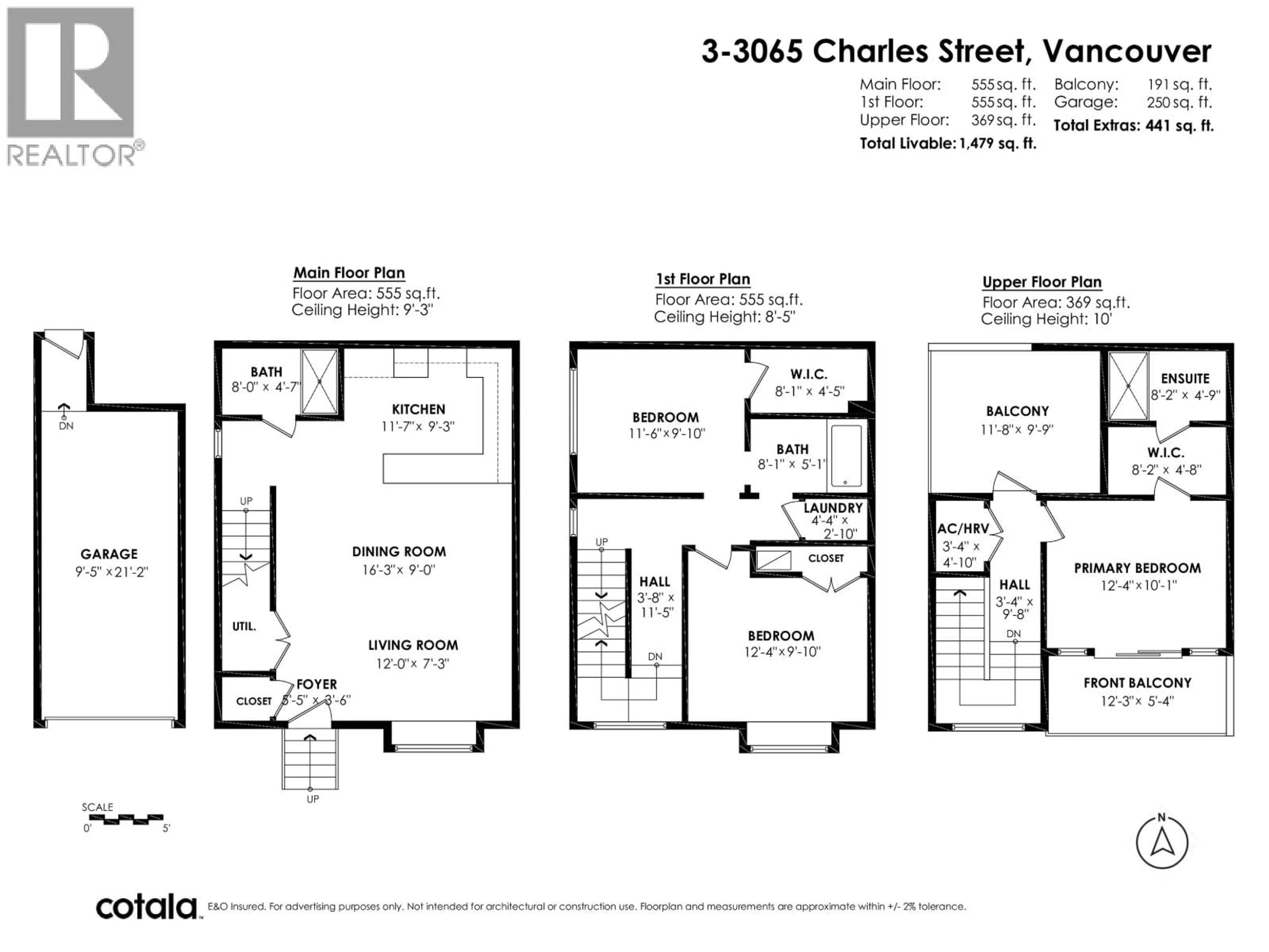 Floor plan for 3 - 3065 CHARLES STREET, Vancouver British Columbia V5K3B6