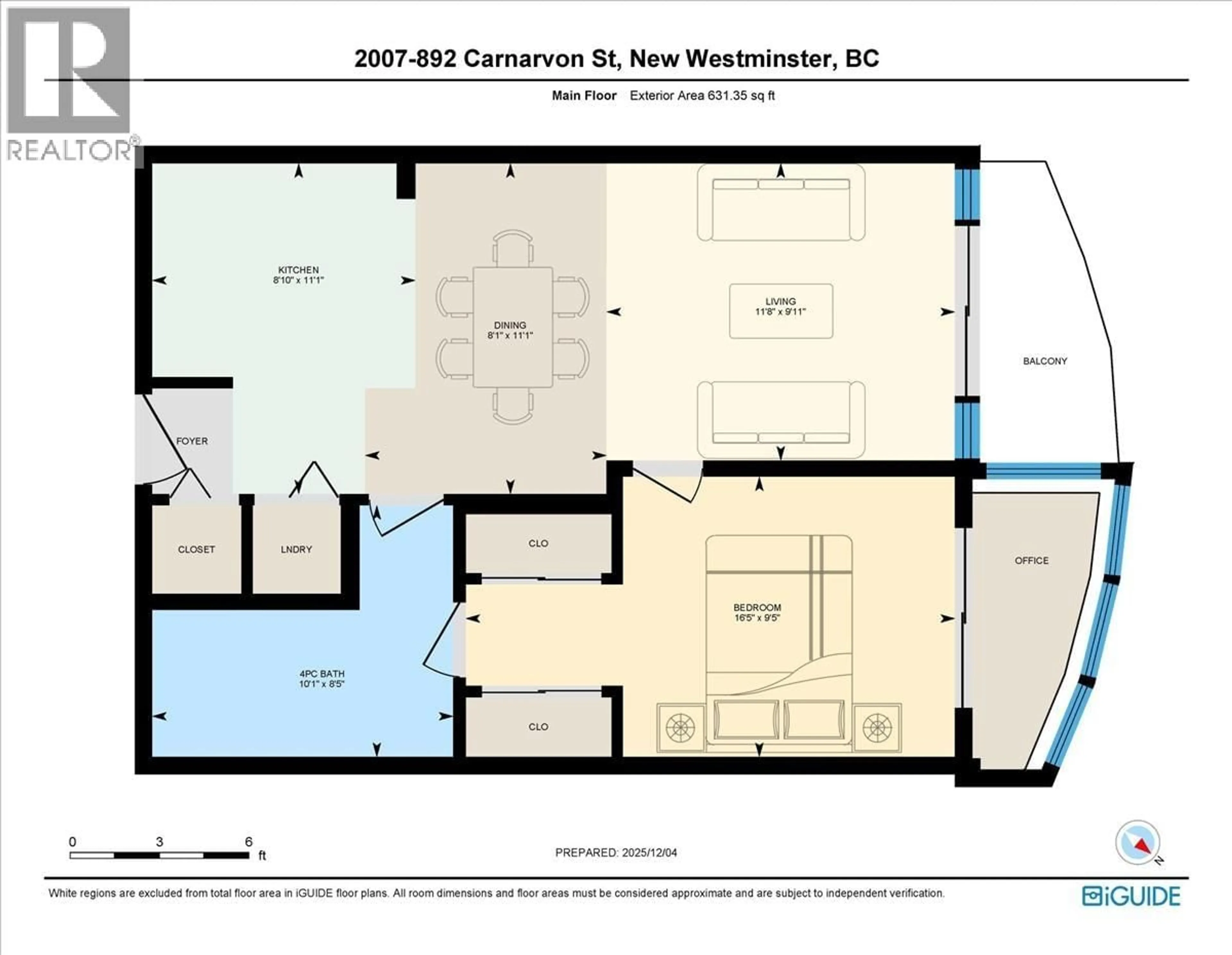 Floor plan for 2007 - 892 CARNARVON STREET, New Westminster British Columbia V3M0C5