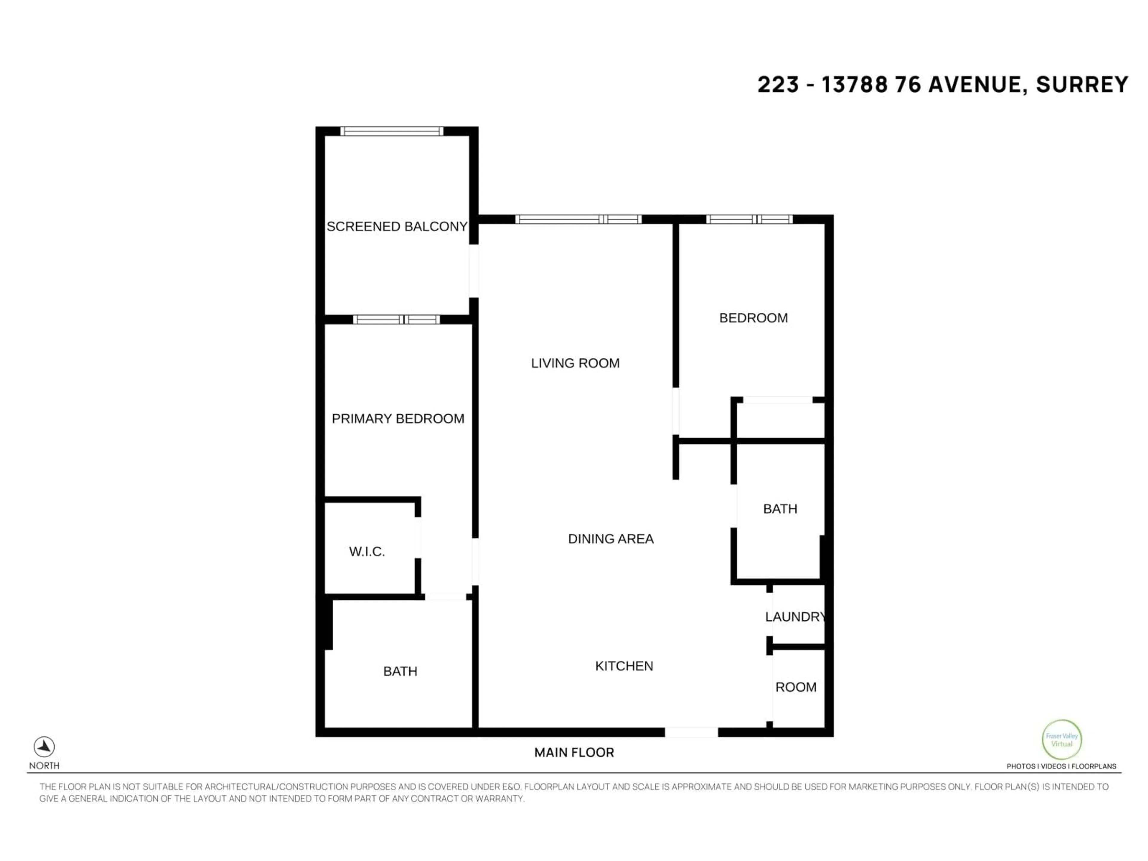 Floor plan for 223 - 13788 76 AVENUE, Surrey British Columbia V3W3V9