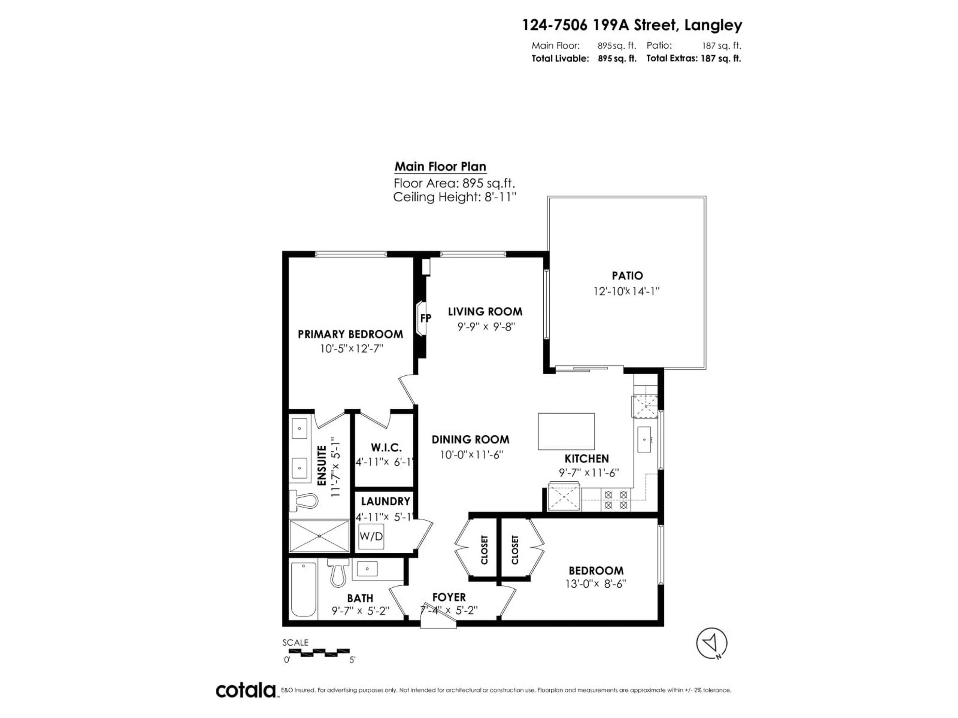 Floor plan for 124 - 7506 199A STREET, Langley British Columbia V2Y3K9