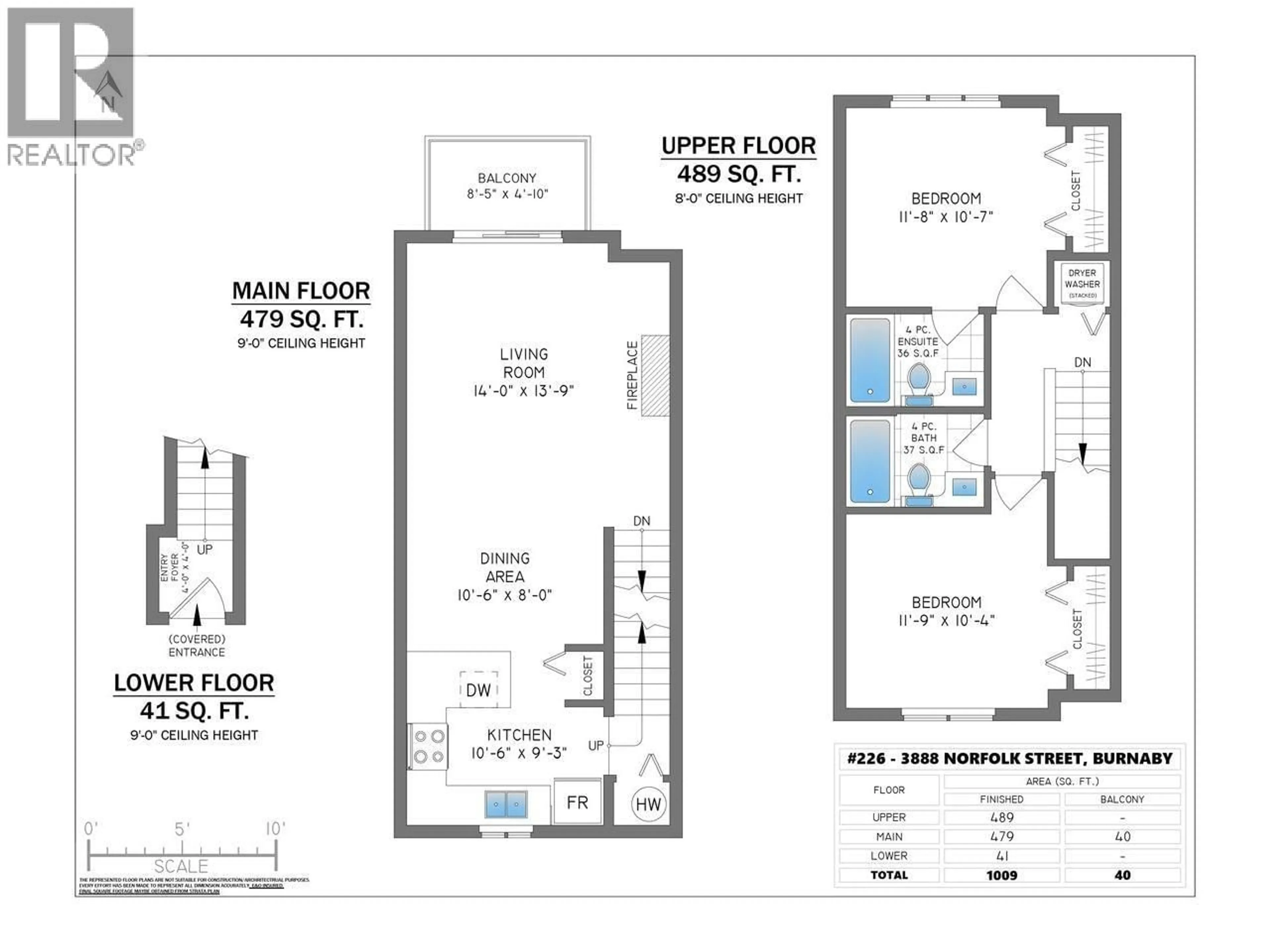 Floor plan for 226 - 3888 NORFOLK STREET, Burnaby British Columbia V5G1E5