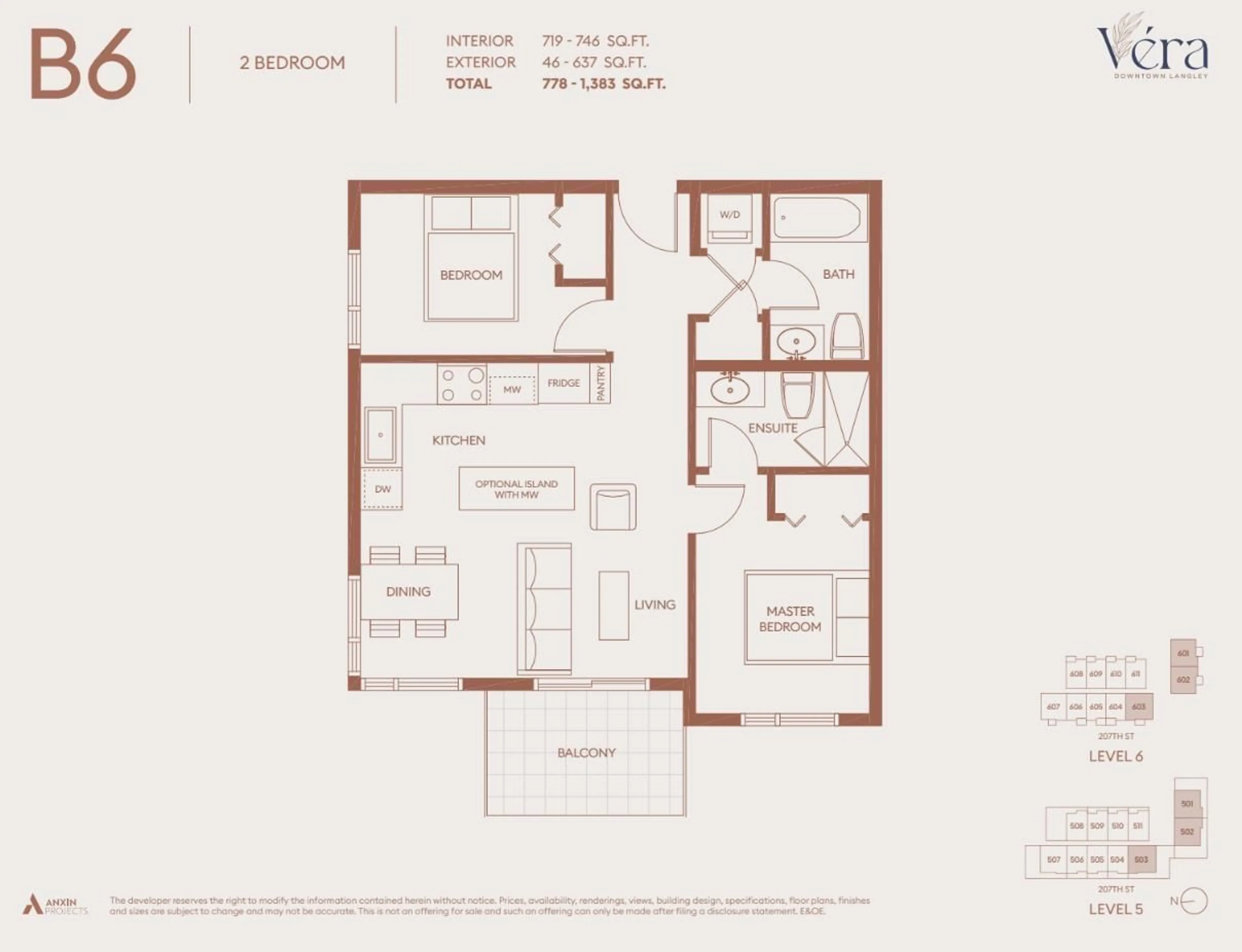 Floor plan for 501 - 5398 207 STREET, Langley British Columbia V3A2G1