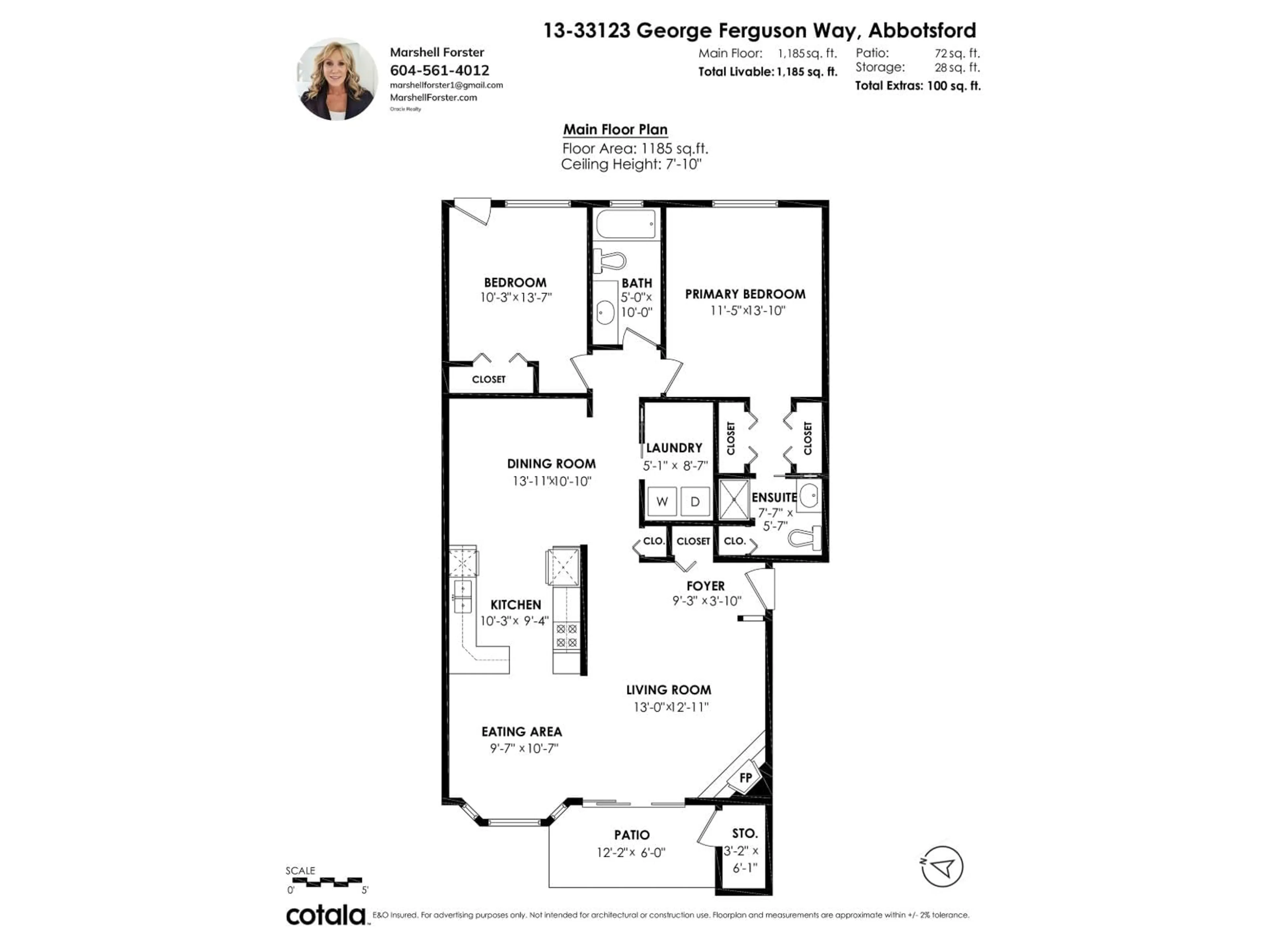 Floor plan for 13 - 33123 GEORGE FERGUSON WAY, Abbotsford British Columbia V2S2L6