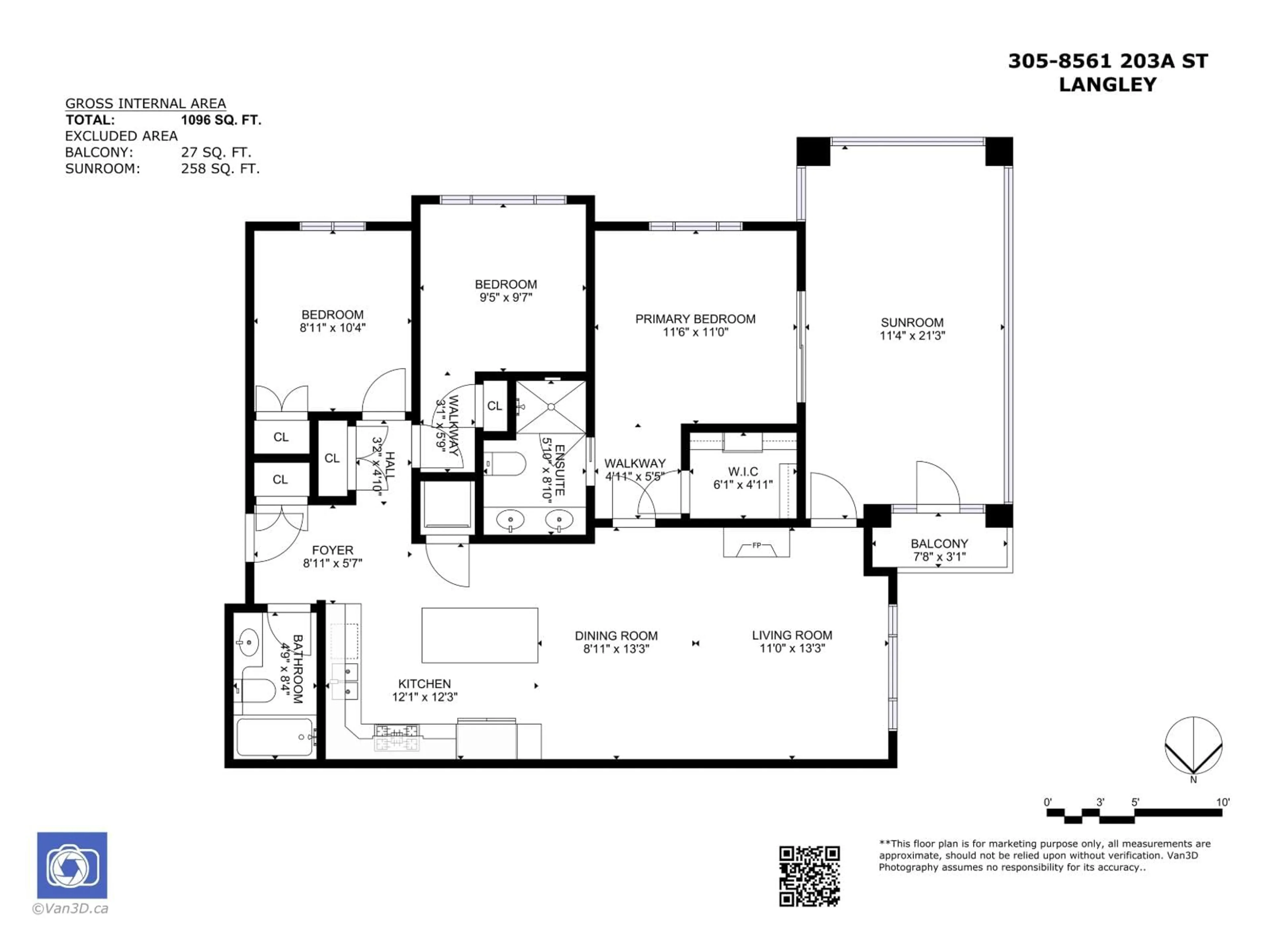 Floor plan for 305 - 8561 203A STREET, Langdale British Columbia V2Y3L7